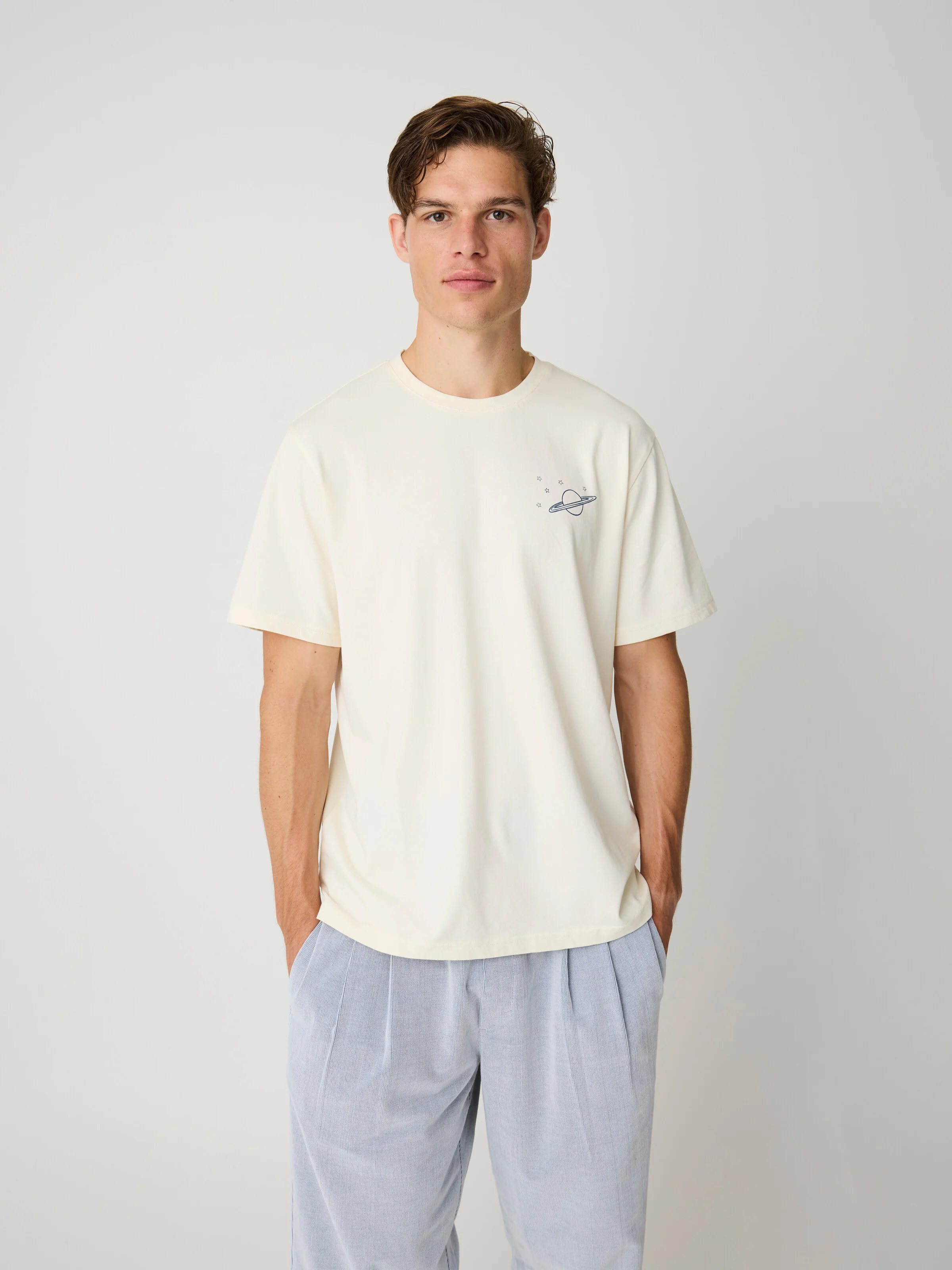 Back print t-shirt - Egret - Image 3
