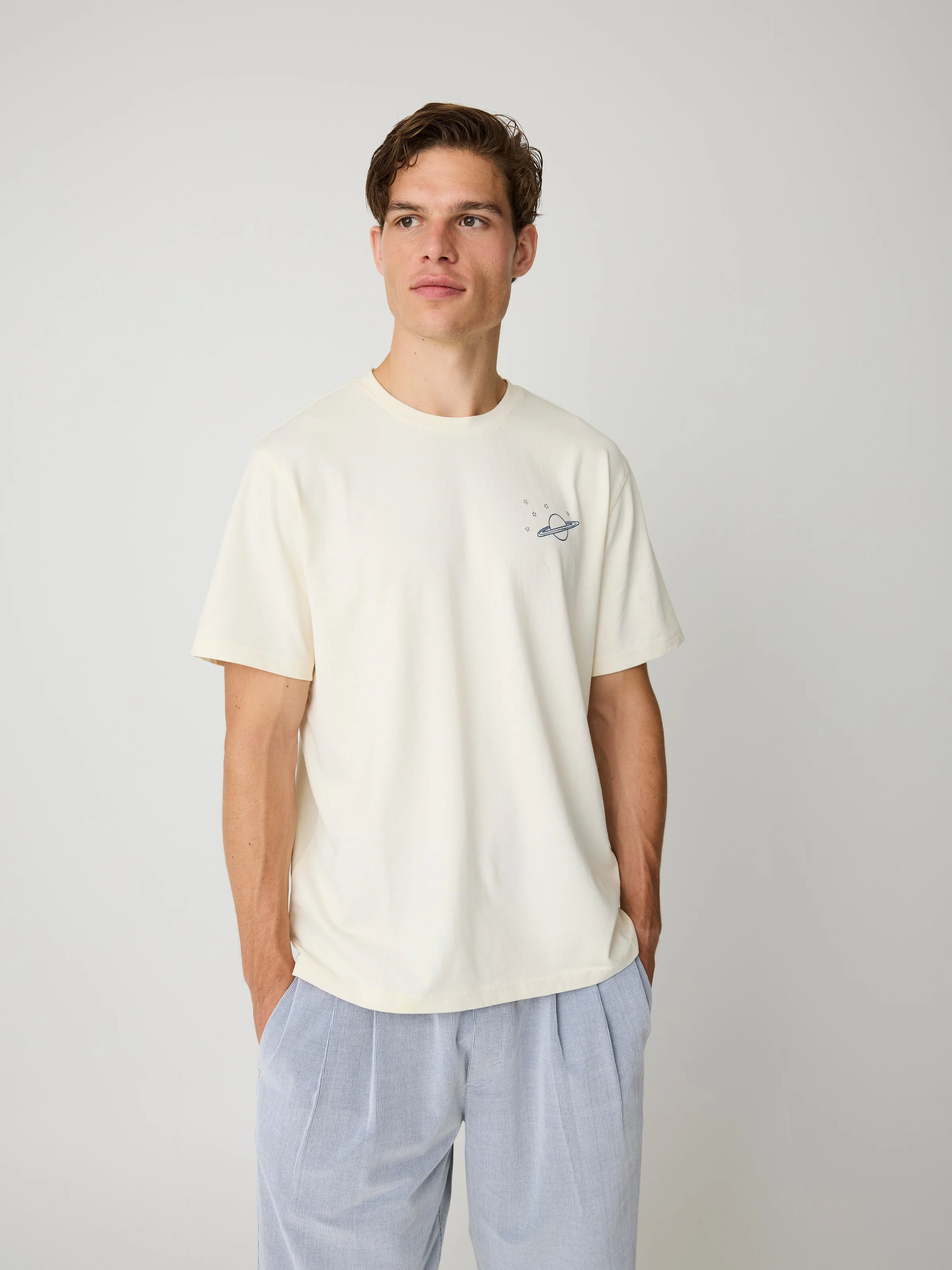 Back print t-shirt - Egret - Image 4