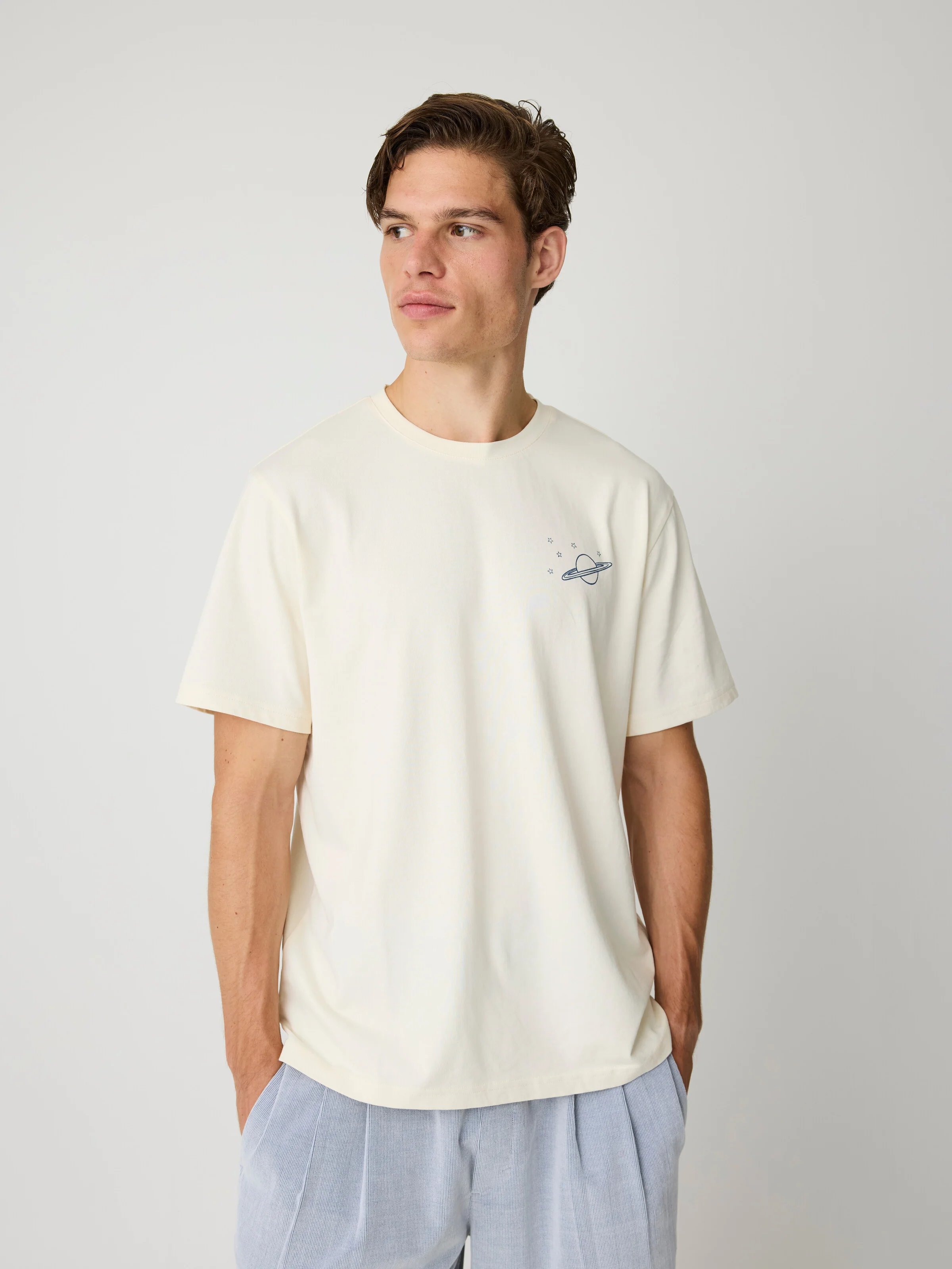Back print t-shirt - Egret - Image 5