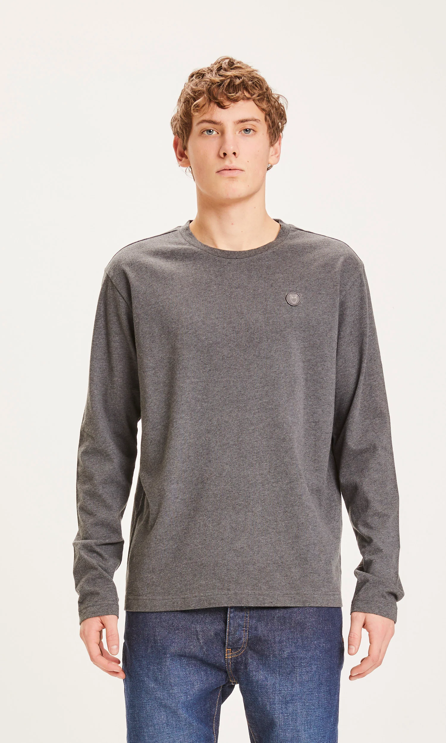 Badge long sleeve - Dark Grey Melange - Image 2