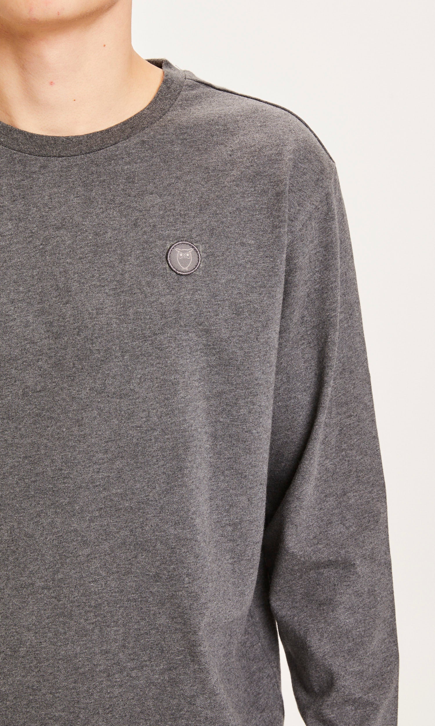 Badge long sleeve - Dark Grey Melange - Image 5