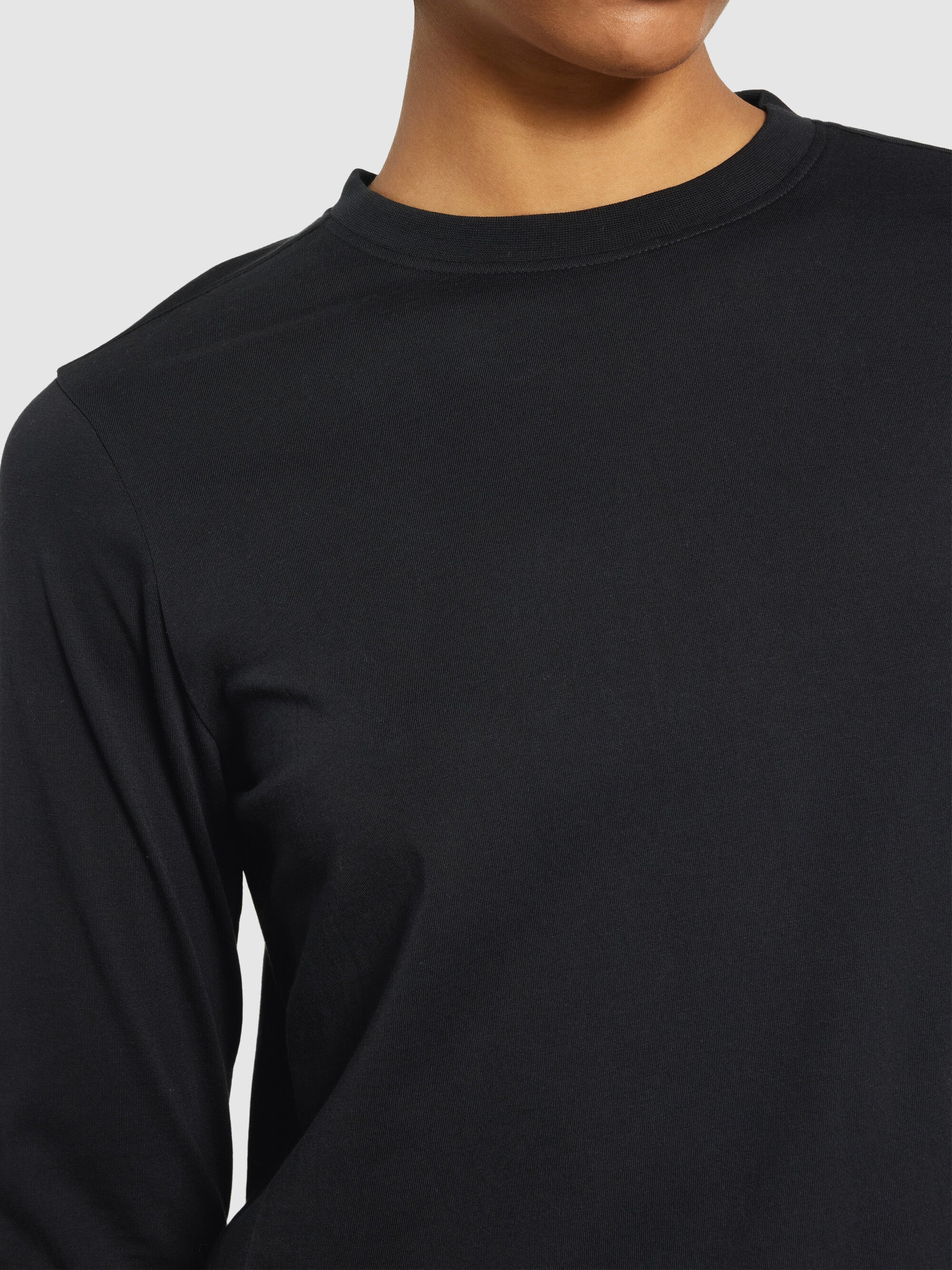 Basic pima cotton long sleeve t-shirt - GOTS/Vegan - Black Jet - Image 5