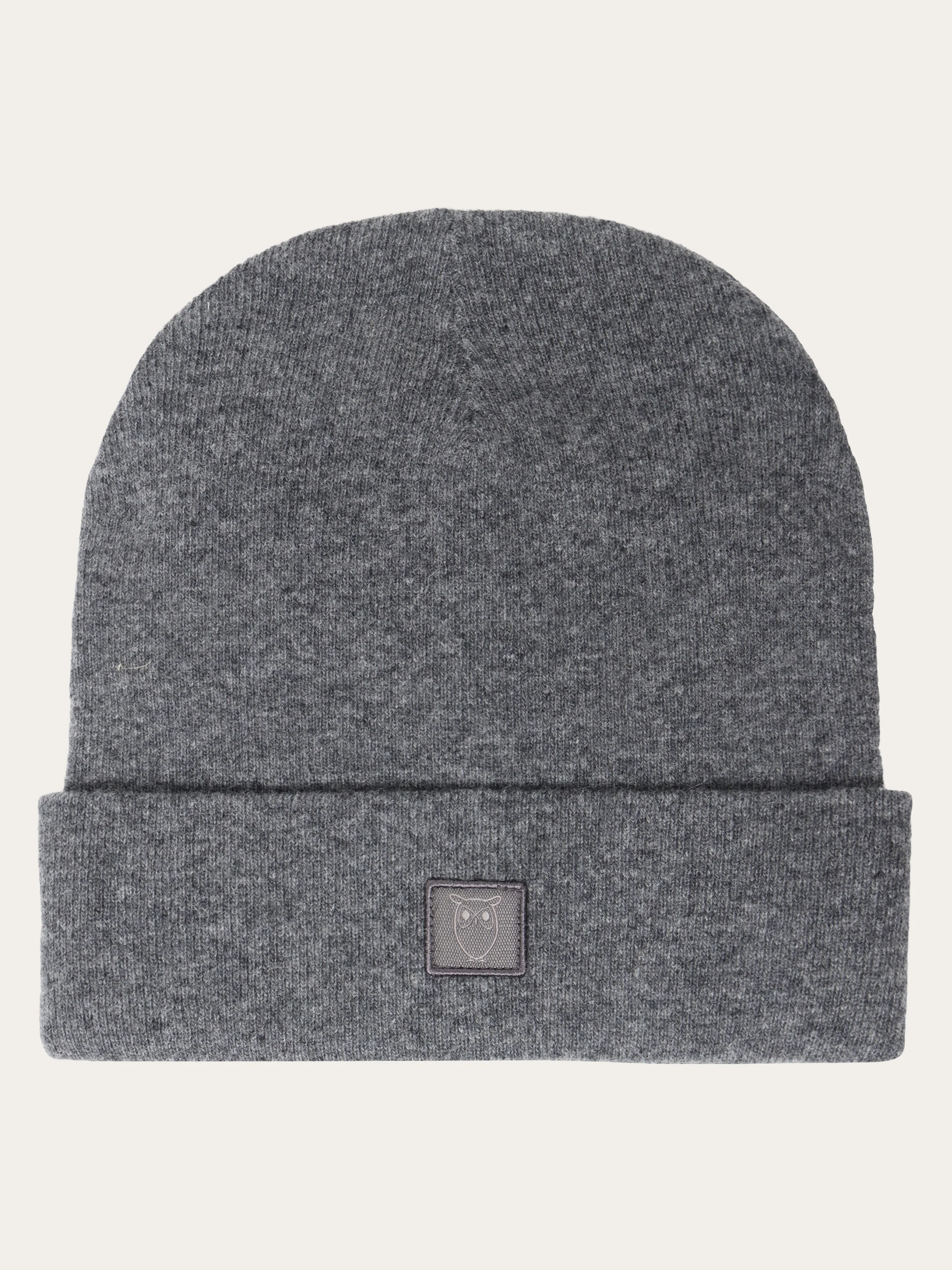 Double layer wool beanie - Dark Grey Melange