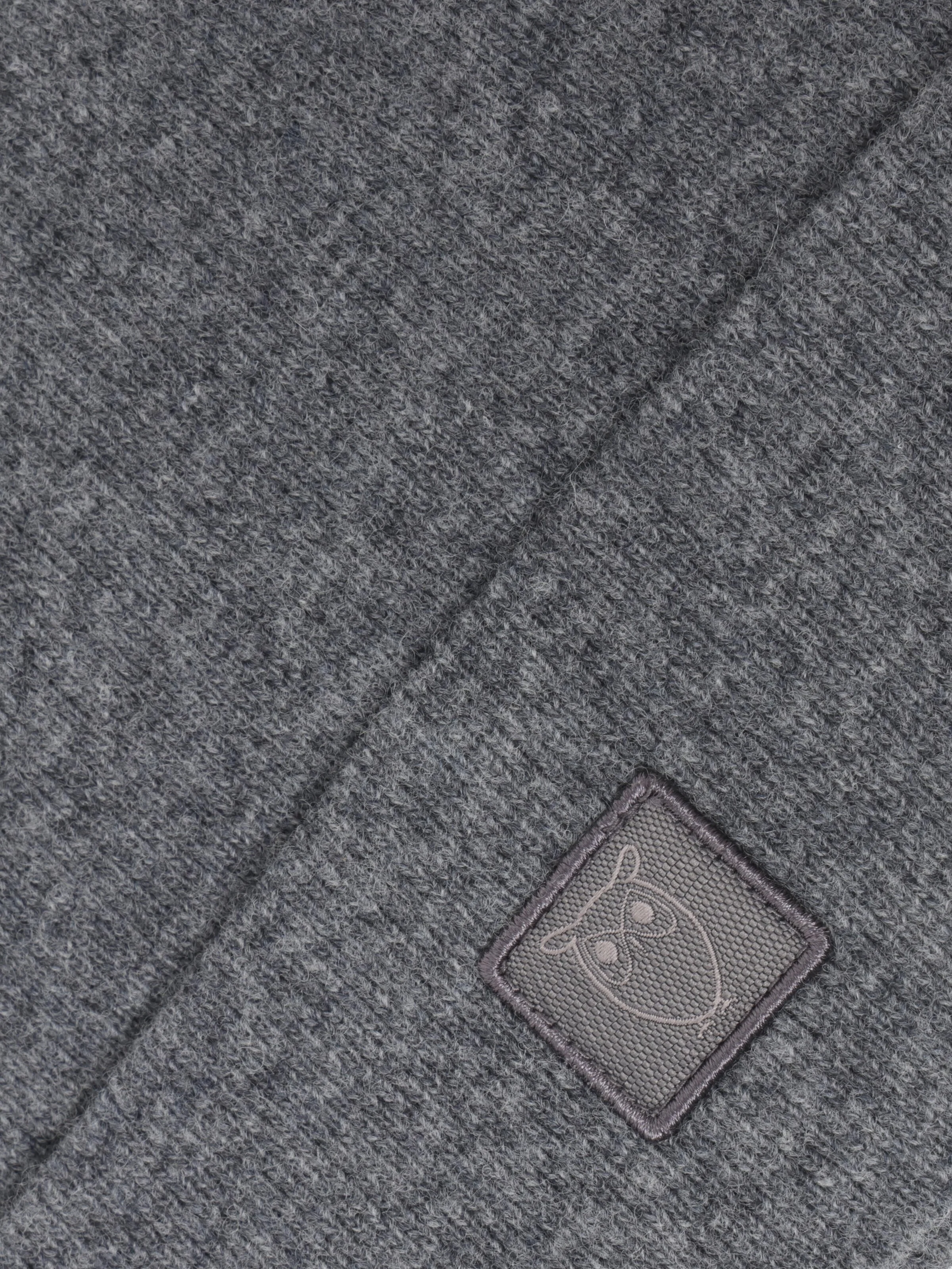 Double layer wool beanie - Dark Grey Melange - Image 2