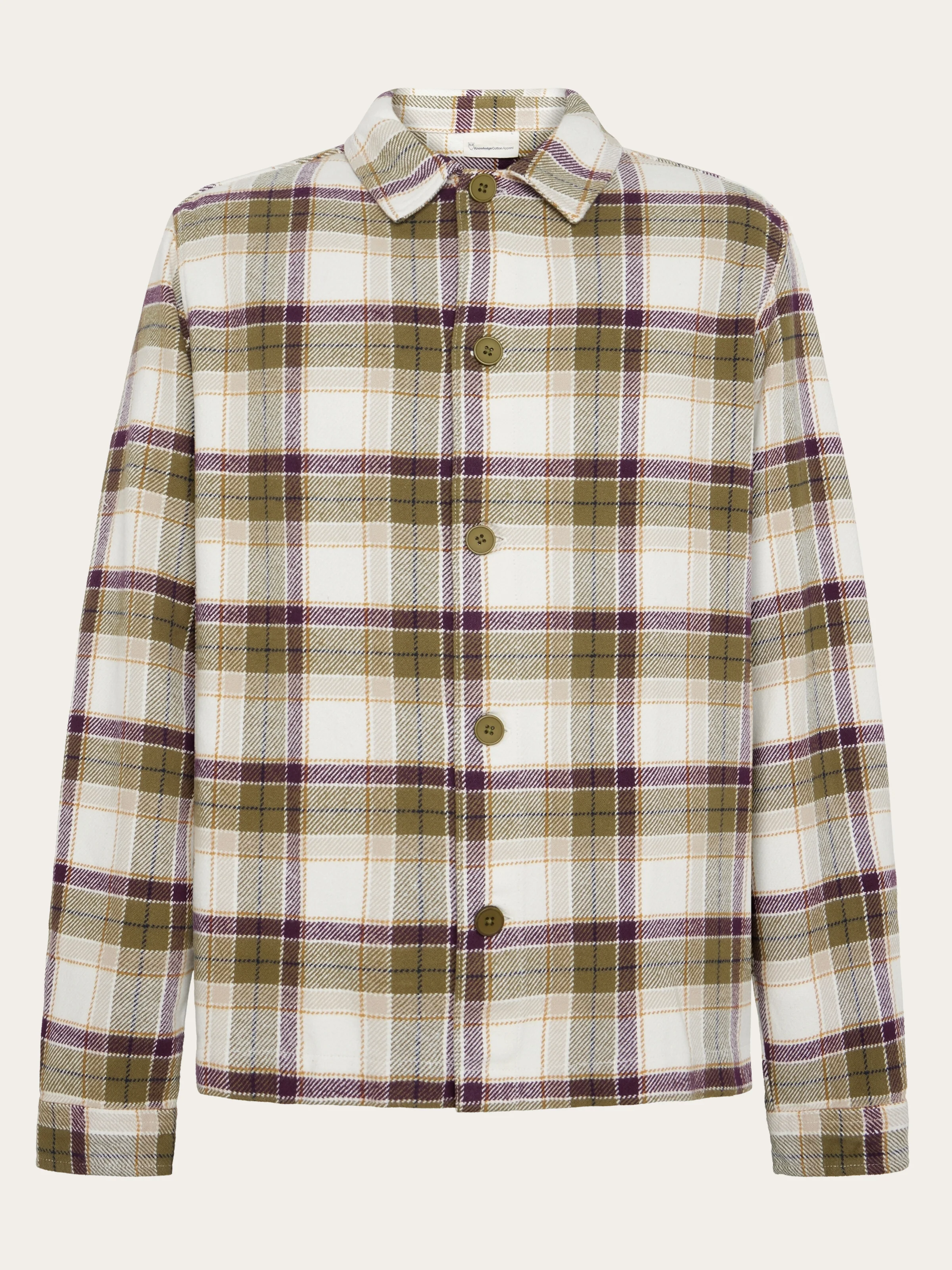 Big checked heavy flannel overshirt - Green Check