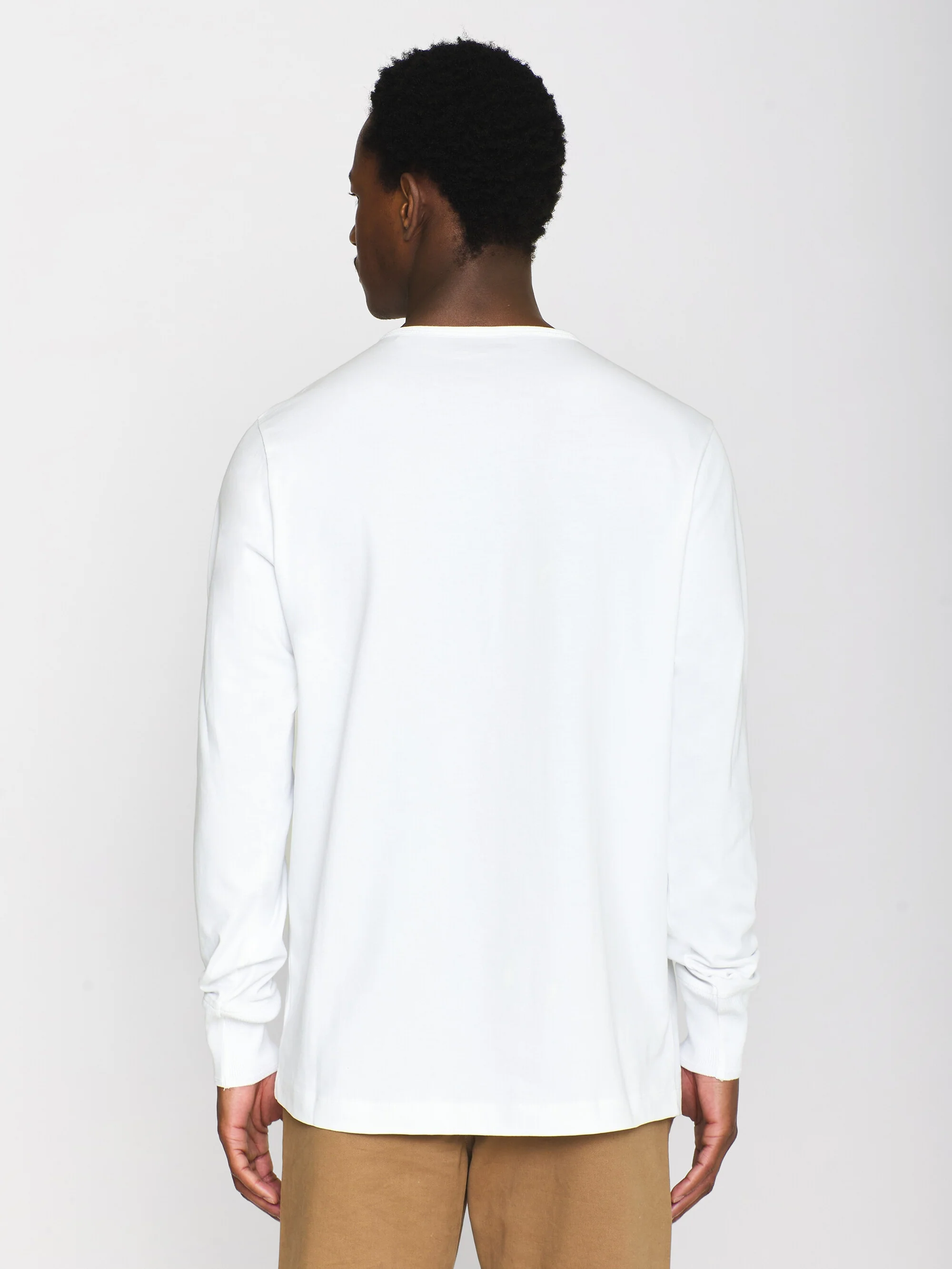 Heavy jersey henley shirt - Bright White - Image 3