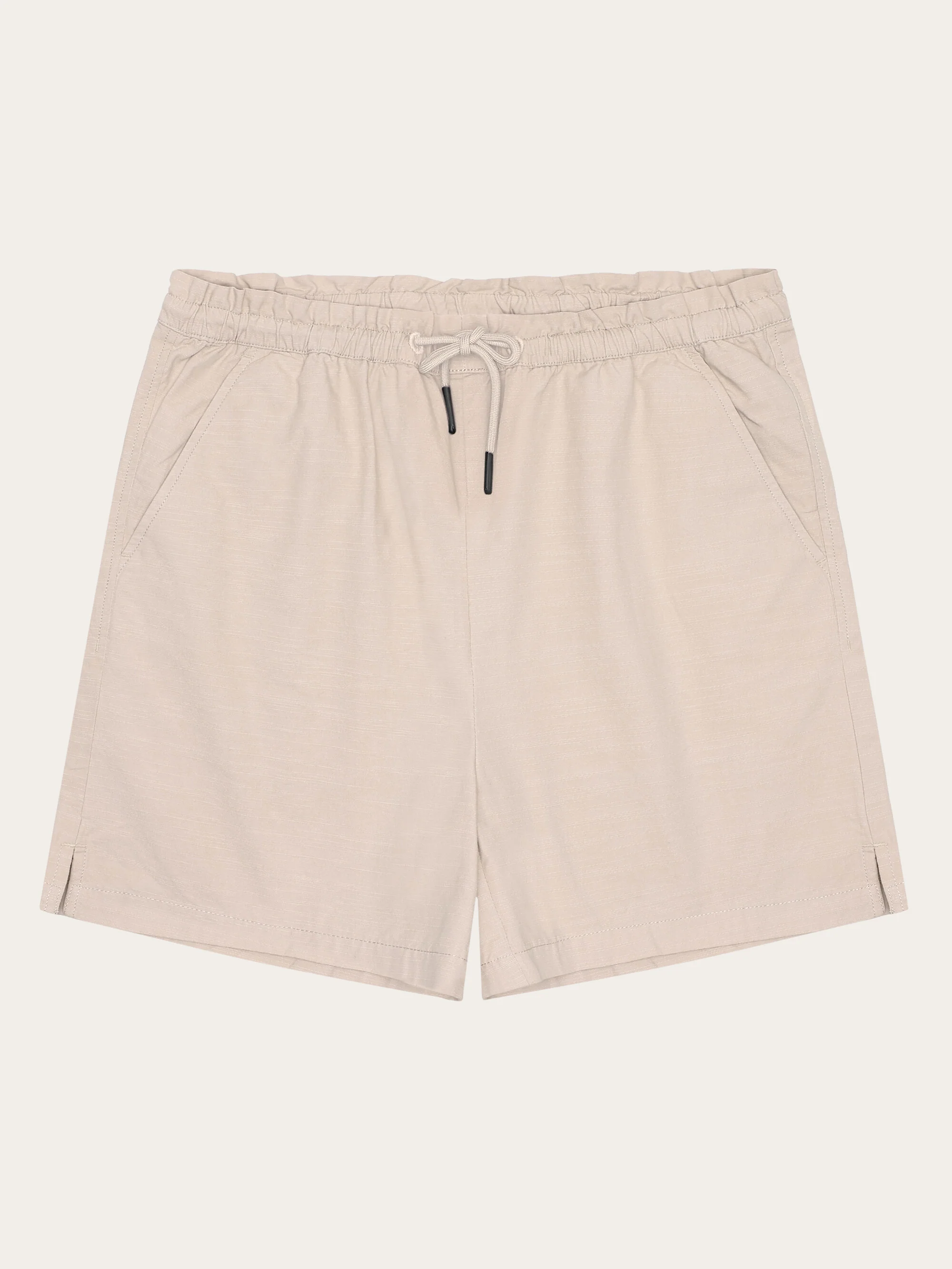 Boardwalk slub shorts with elastic waist - GOTS/Vegan - Light feather gray
