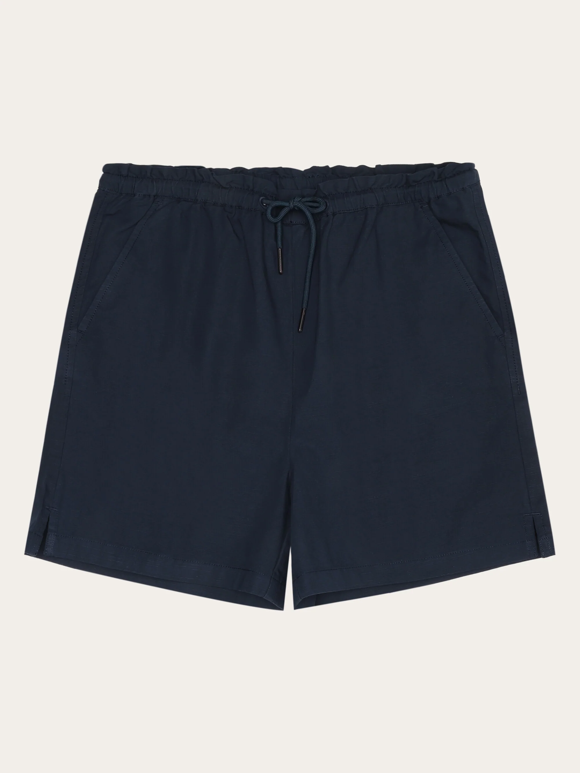 Boardwalk slub shorts with elastic waist - GOTS/Vegan - Total Eclipse