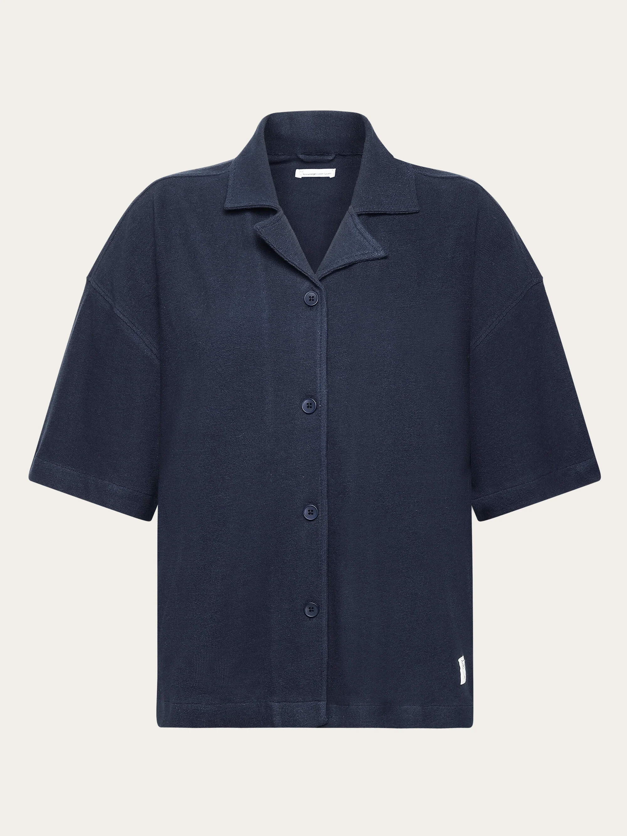 Bouclé short sleeved shirt - GOTS/Vegan - Night Sky