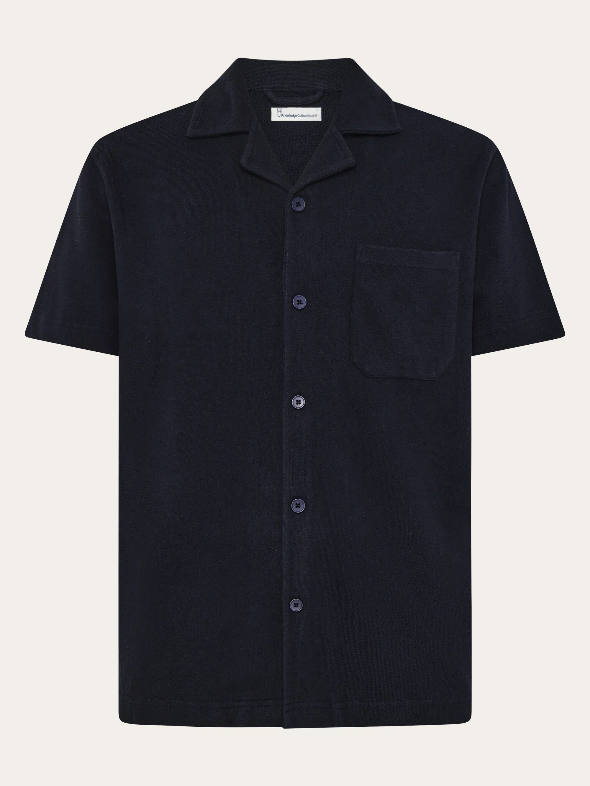 Relaxed bouclé short sleeve shirt - Night Sky