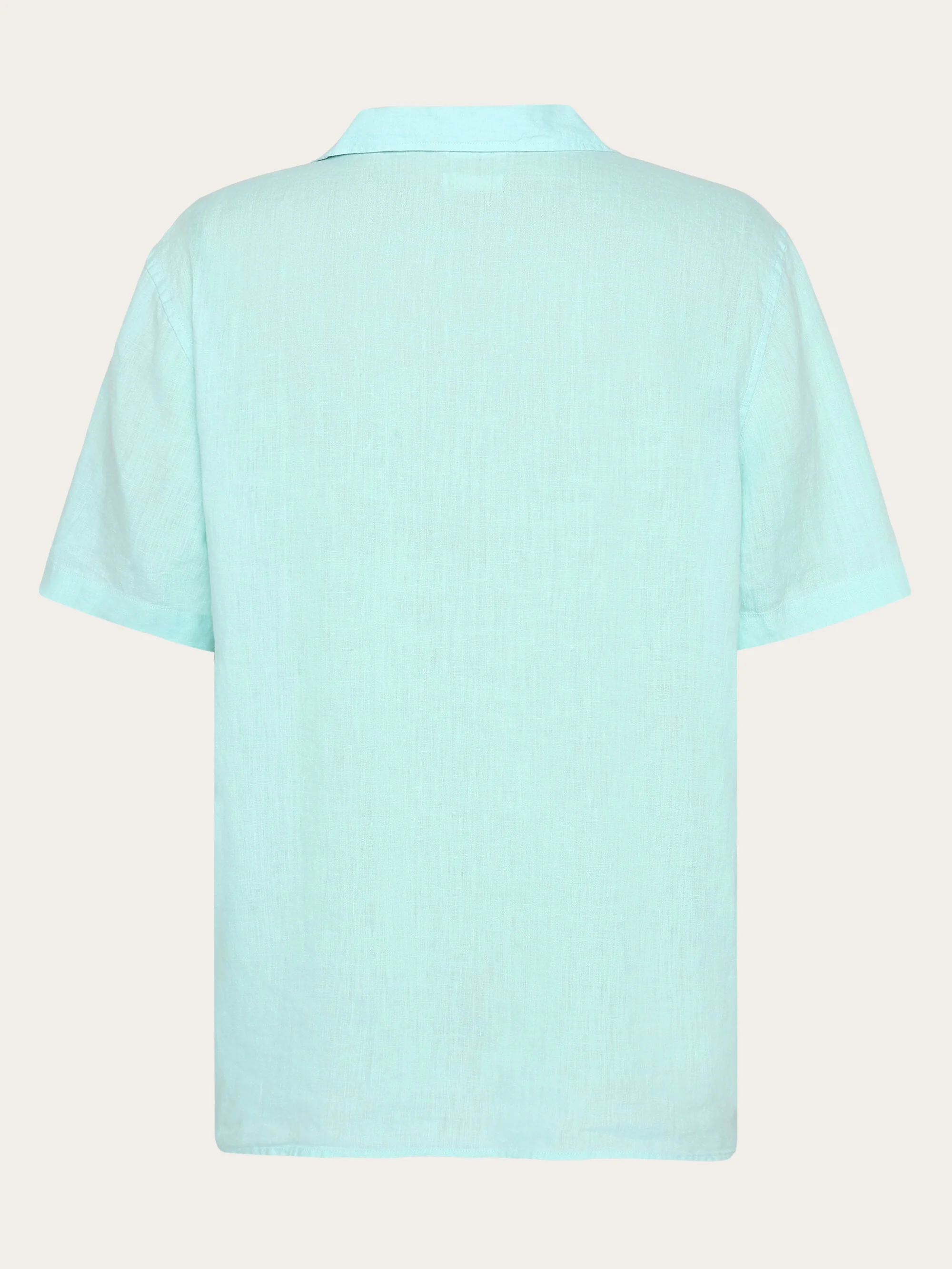 Box fit short sleeved linen shirt - Aqua-Esque - Image 3