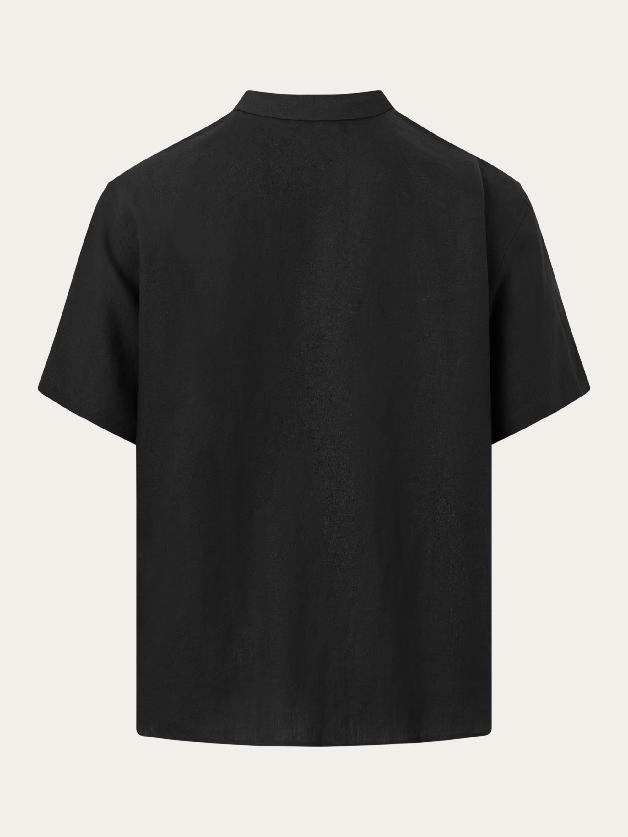 Box fit short sleeved linen shirt - Black Jet - Image 4