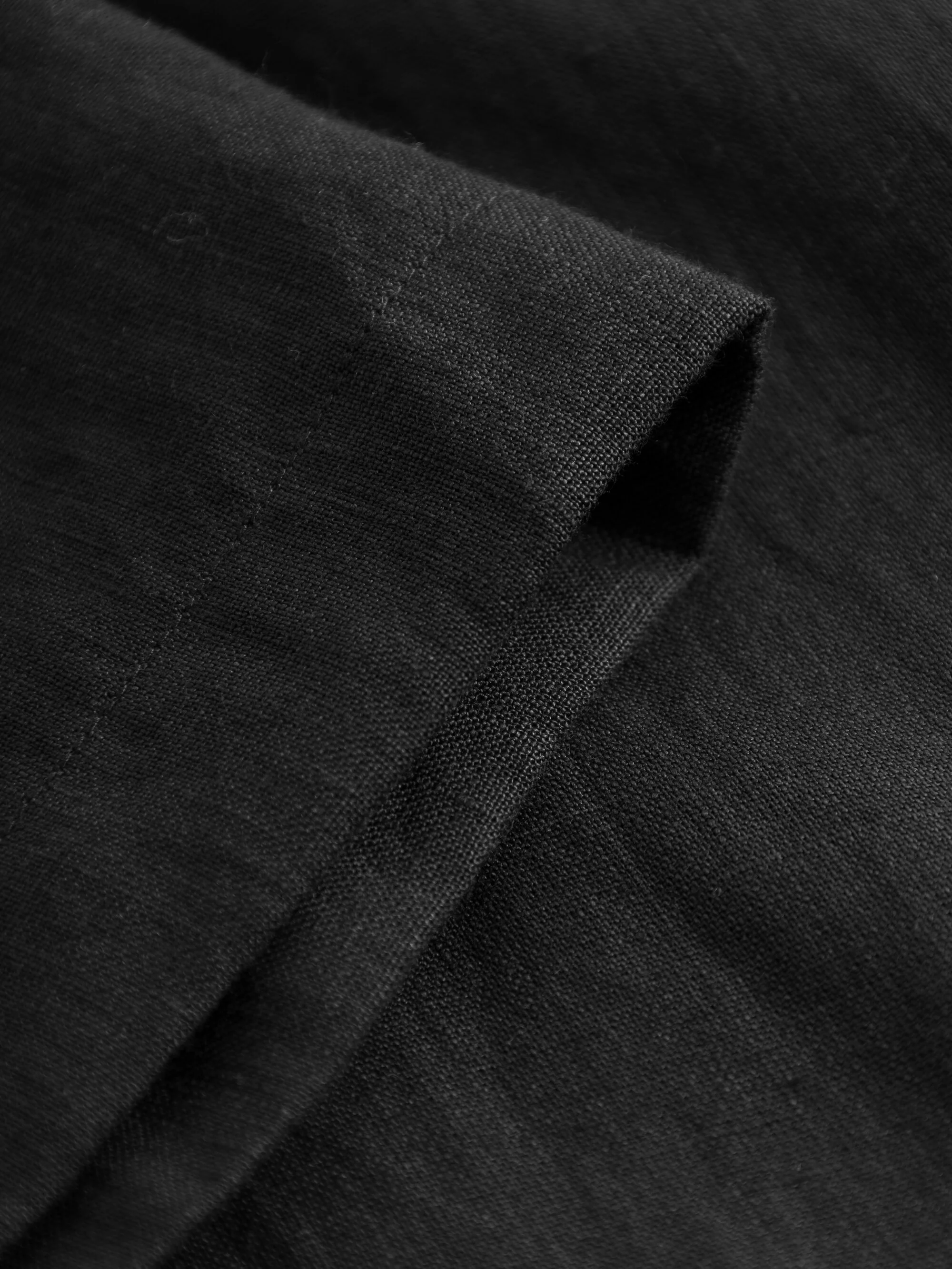 Box fit short sleeved linen shirt - Black Jet - Image 6