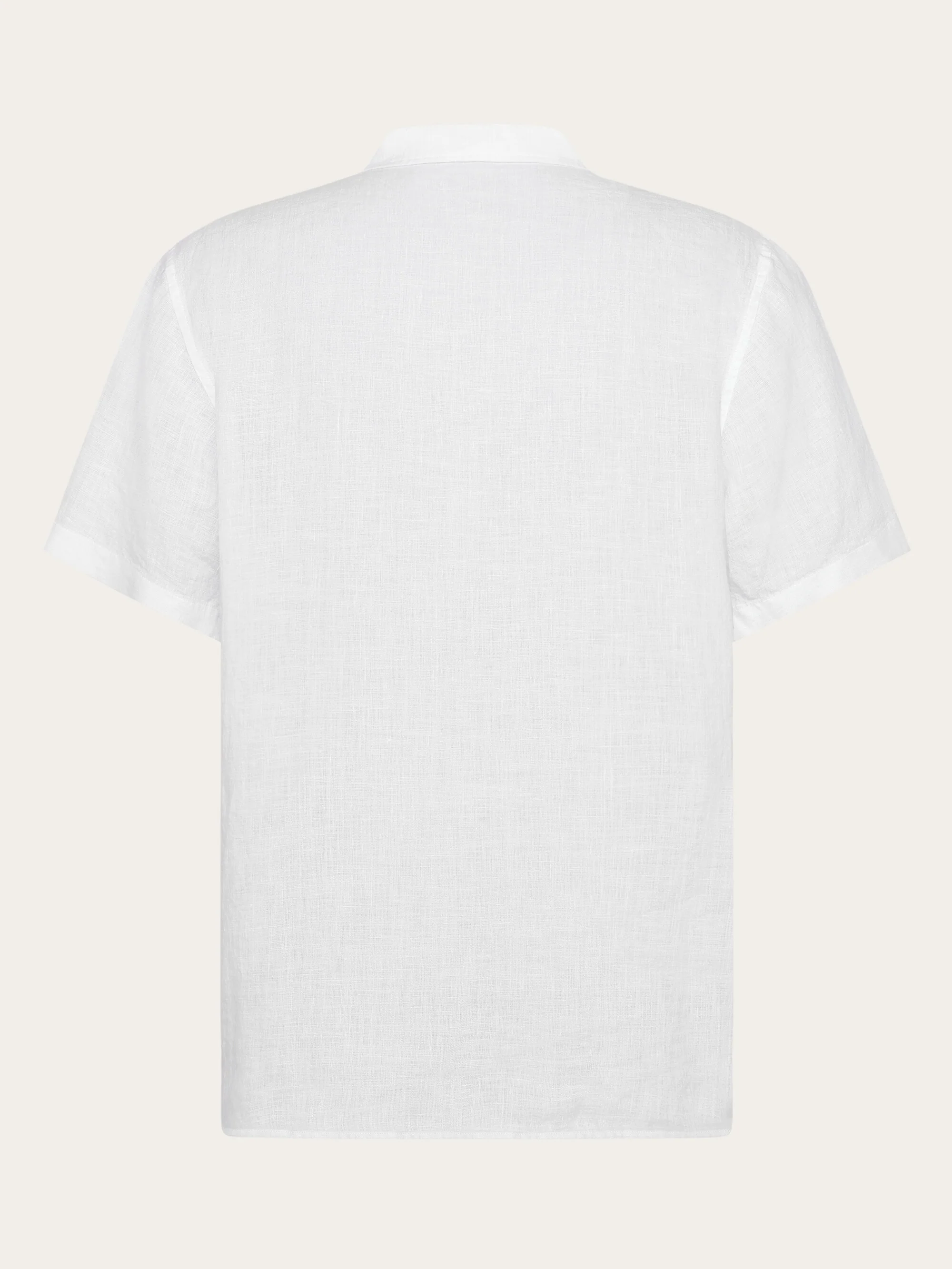 Box fit short sleeved linen shirt - Bright White - Image 6