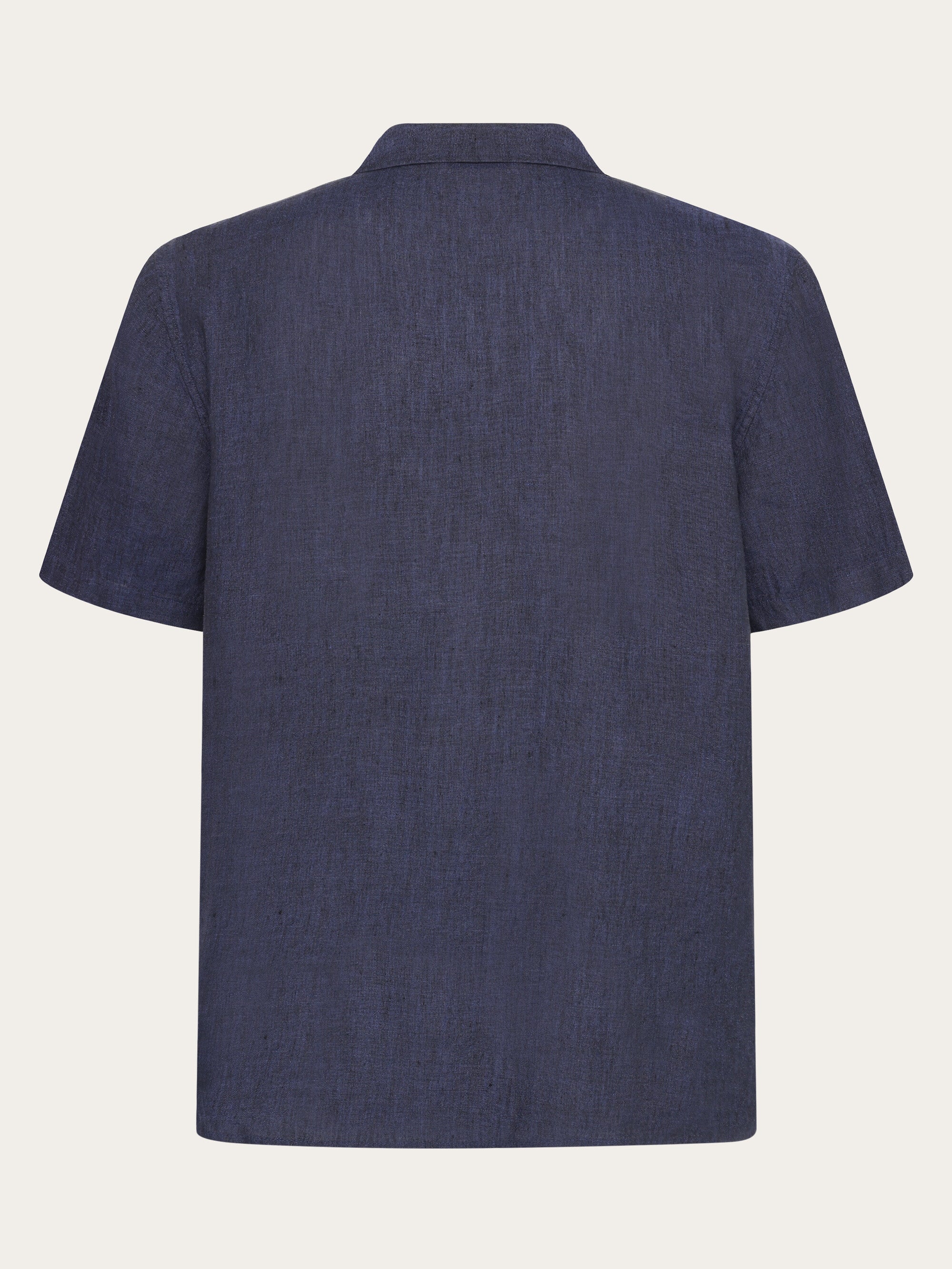 Box fit short sleeved linen shirt - Yarndyed - Total Eclipse - Image 5