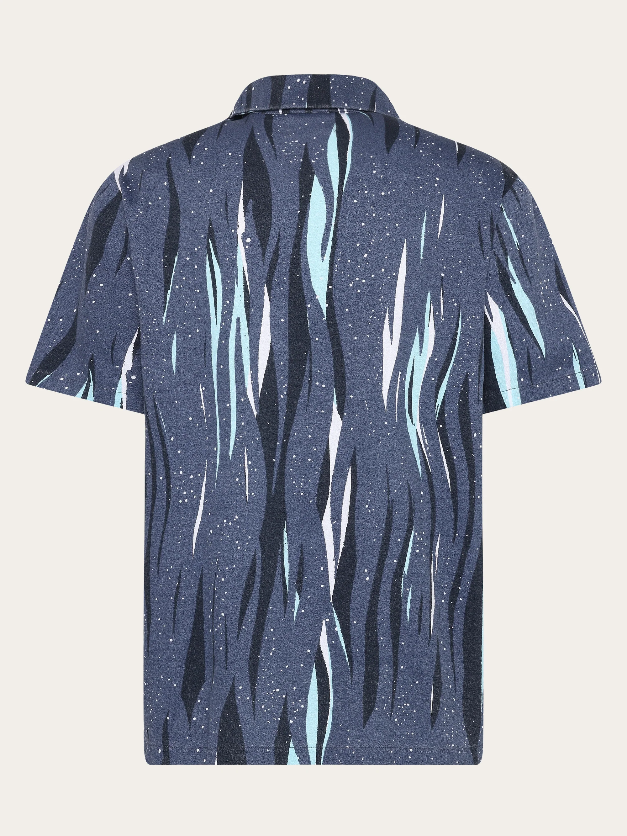 Box short sleeve Northern Lights shirt - GOTS/Vegan - Blue - Image 3