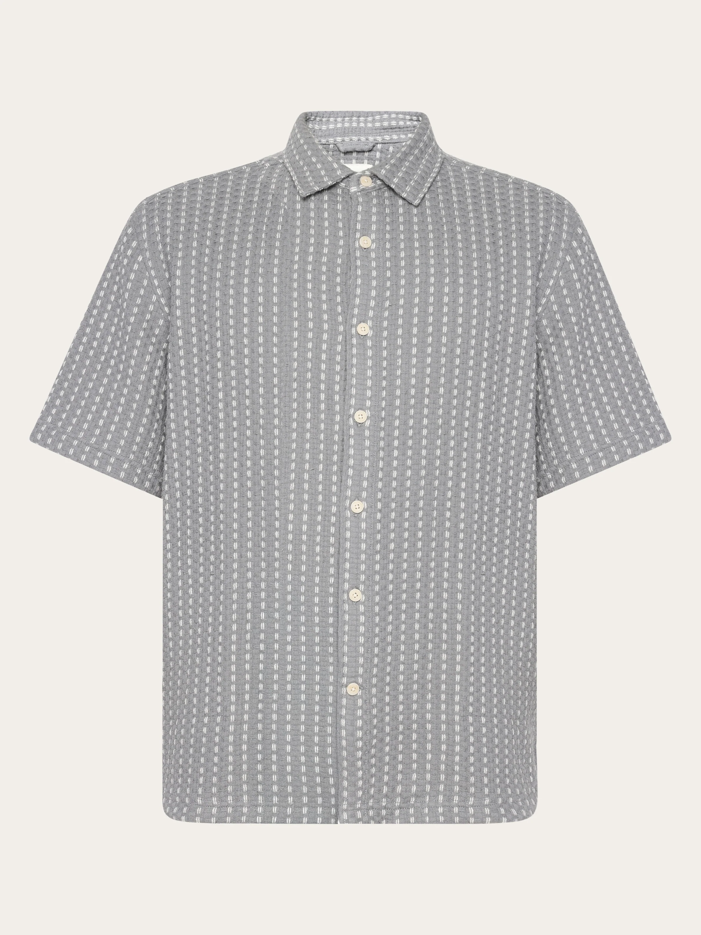 Breeze comfort structure short sleeve shirt - Grey stripe