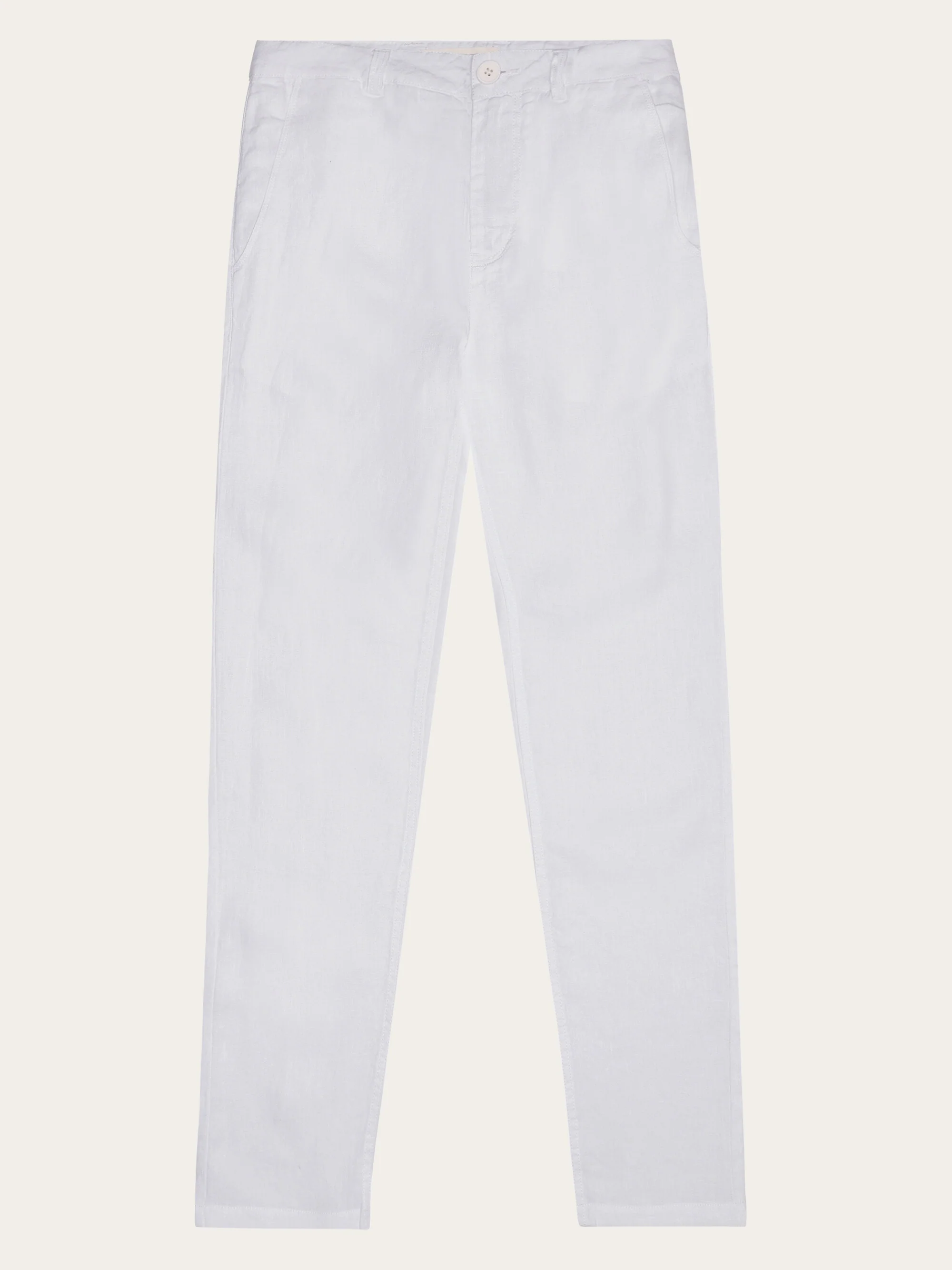 CALLA tapered mid-rise linen pants - GOTS/Vegan - Bright White