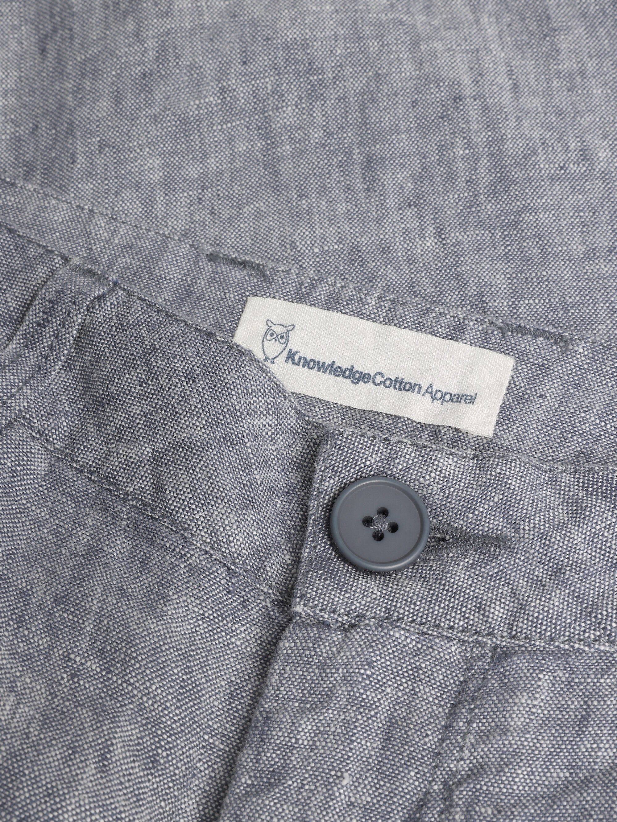 CALLA tapered mid-rise linen pants - GOTS/Vegan - Vintage Indigo - Image 2