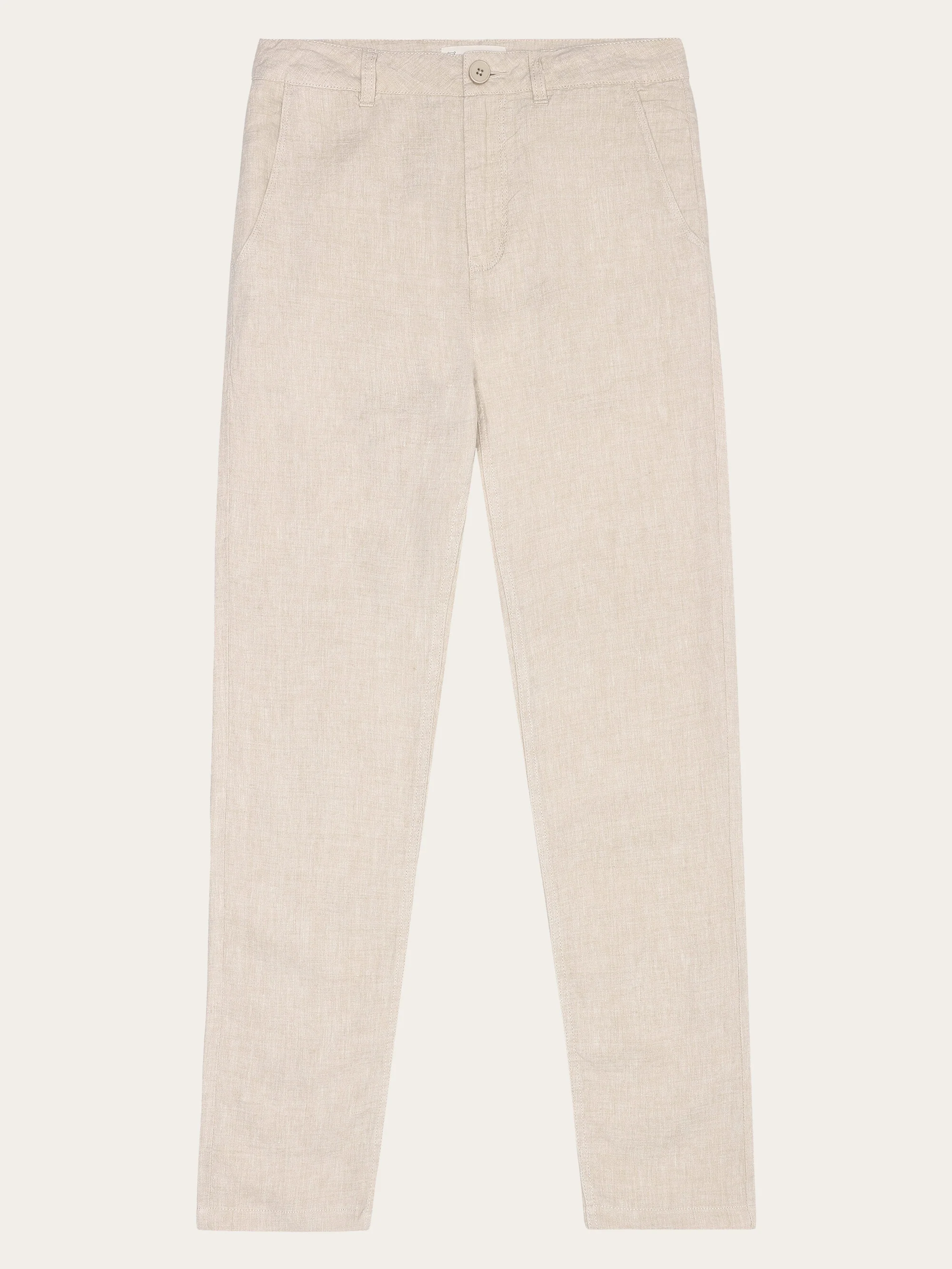 CALLA tapered mid-rise linen pants - GOTS/Vegan - Yarndyed - Light feather gray