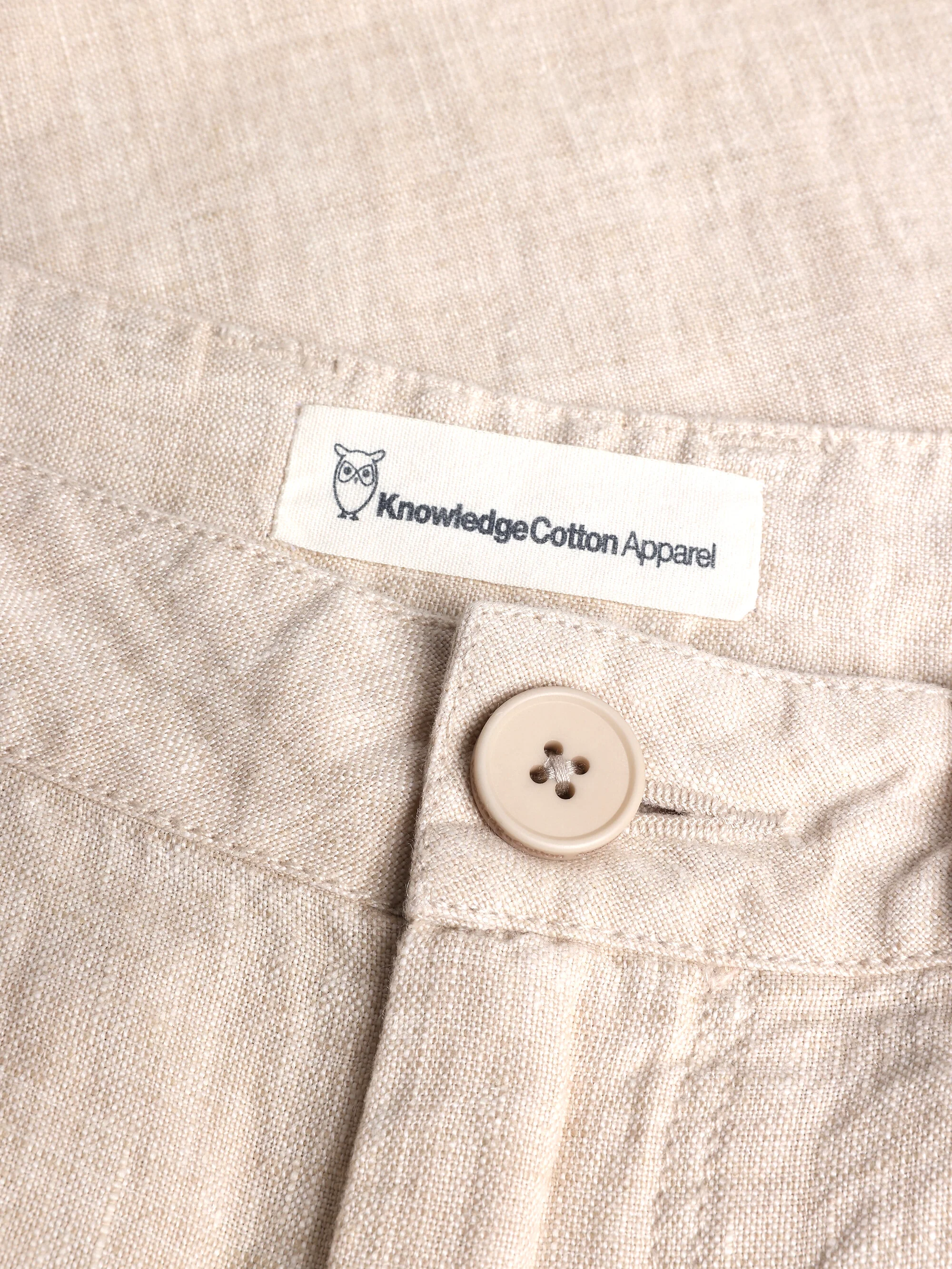 CALLA tapered mid-rise linen pants - GOTS/Vegan - Yarndyed - Light feather gray - Image 2