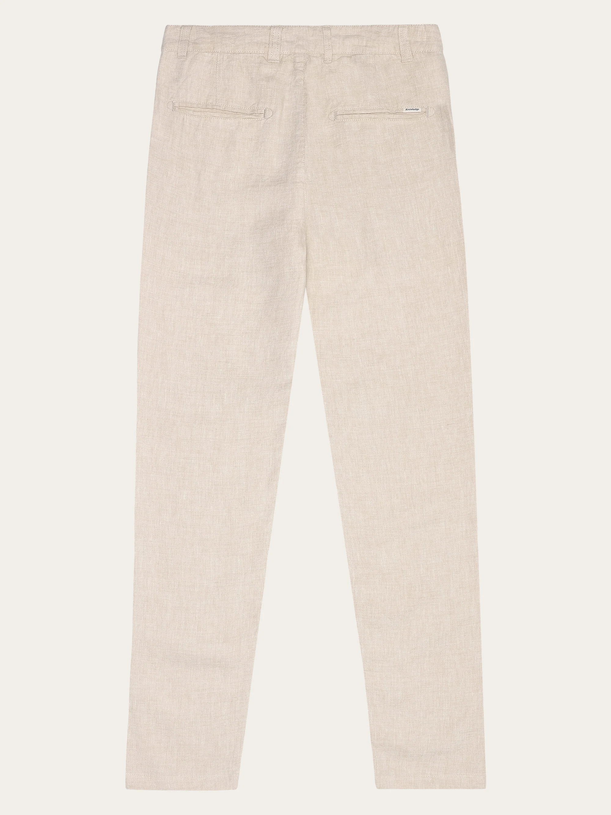 CALLA tapered mid-rise linen pants - GOTS/Vegan - Yarndyed - Light feather gray - Image 3
