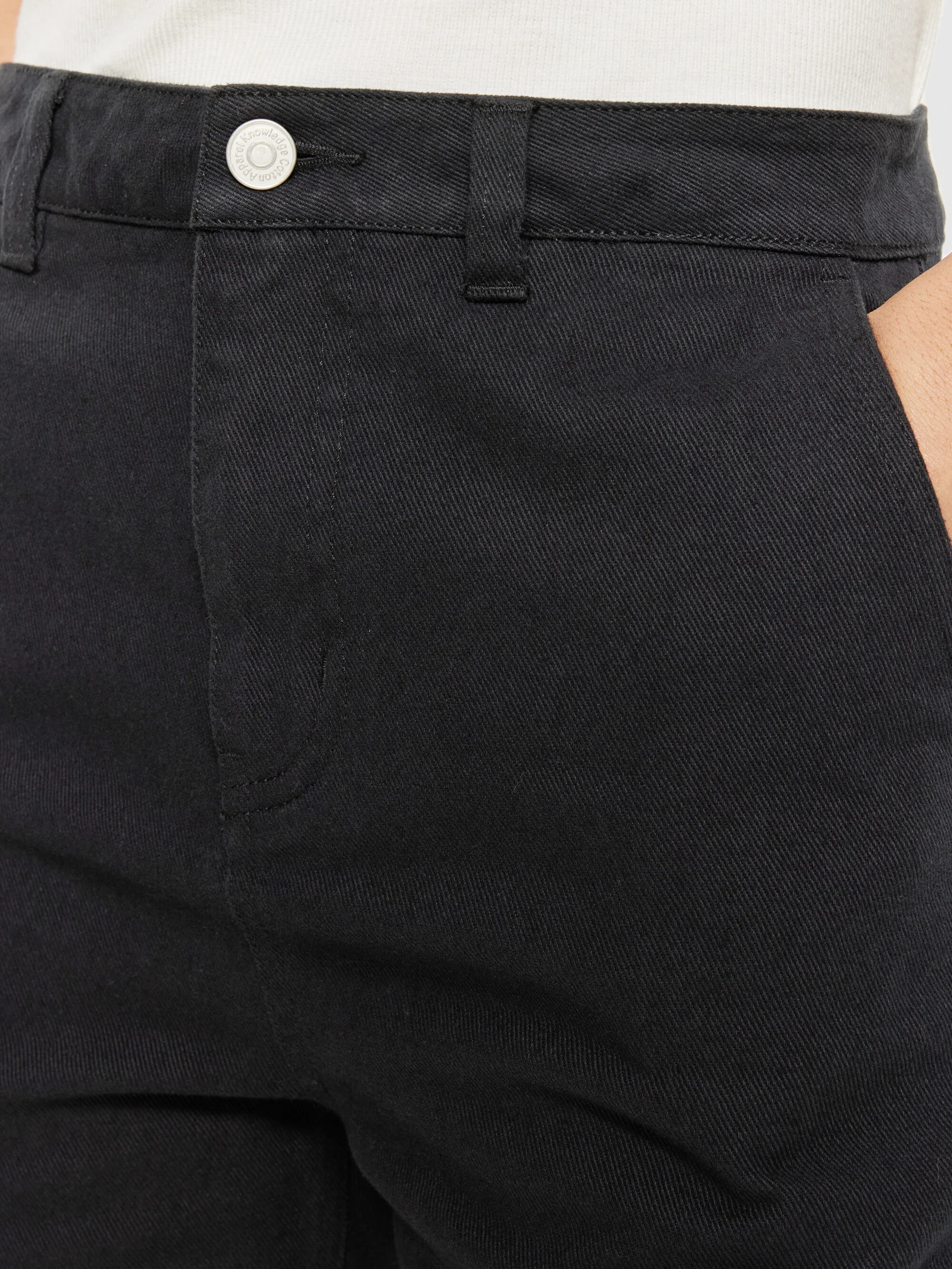 CALLA tapered mid-rise twill workwear pants - GOTS/Vegan - Black Jet - Image 5