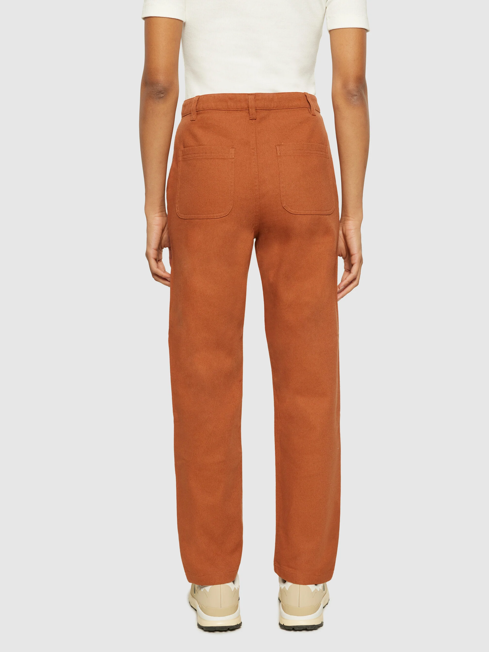 CALLA tapered mid-rise twill workwear pants - GOTS/Vegan - Mocha Bisque - Image 3