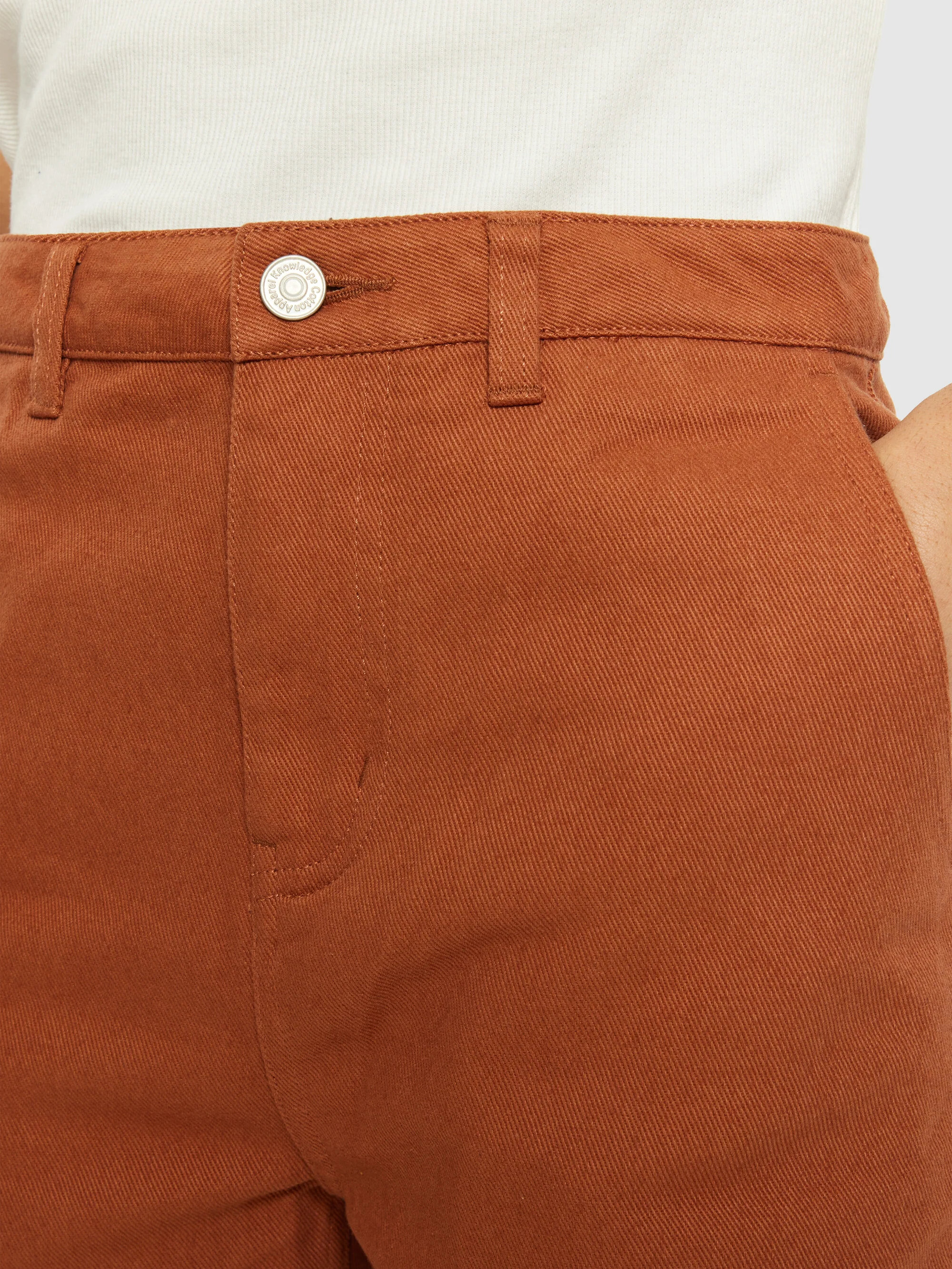 CALLA tapered mid-rise twill workwear pants - GOTS/Vegan - Mocha Bisque - Image 5