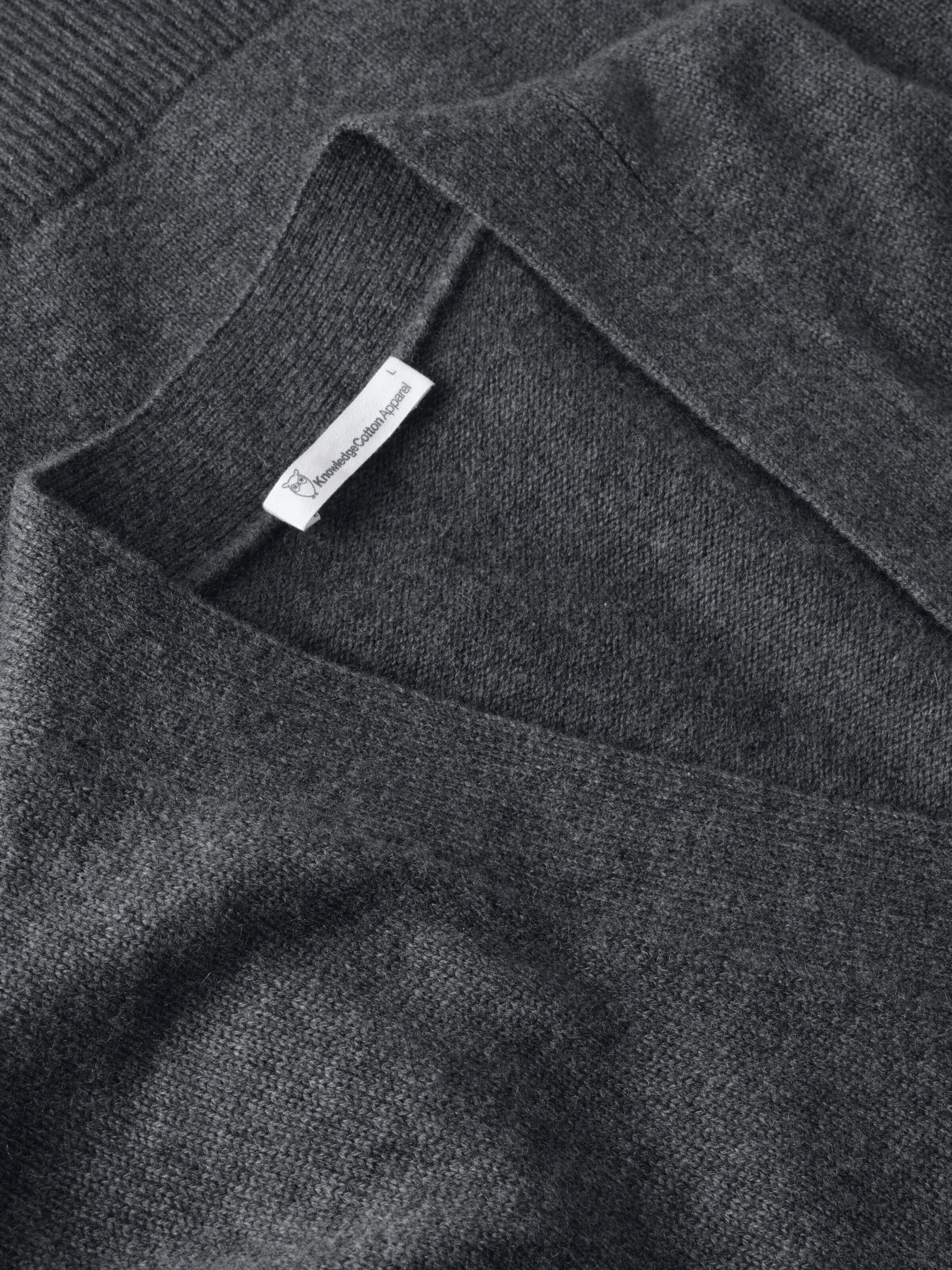 Cashmere Cardigan Knit RWS - Dark Grey Melange - Image 4