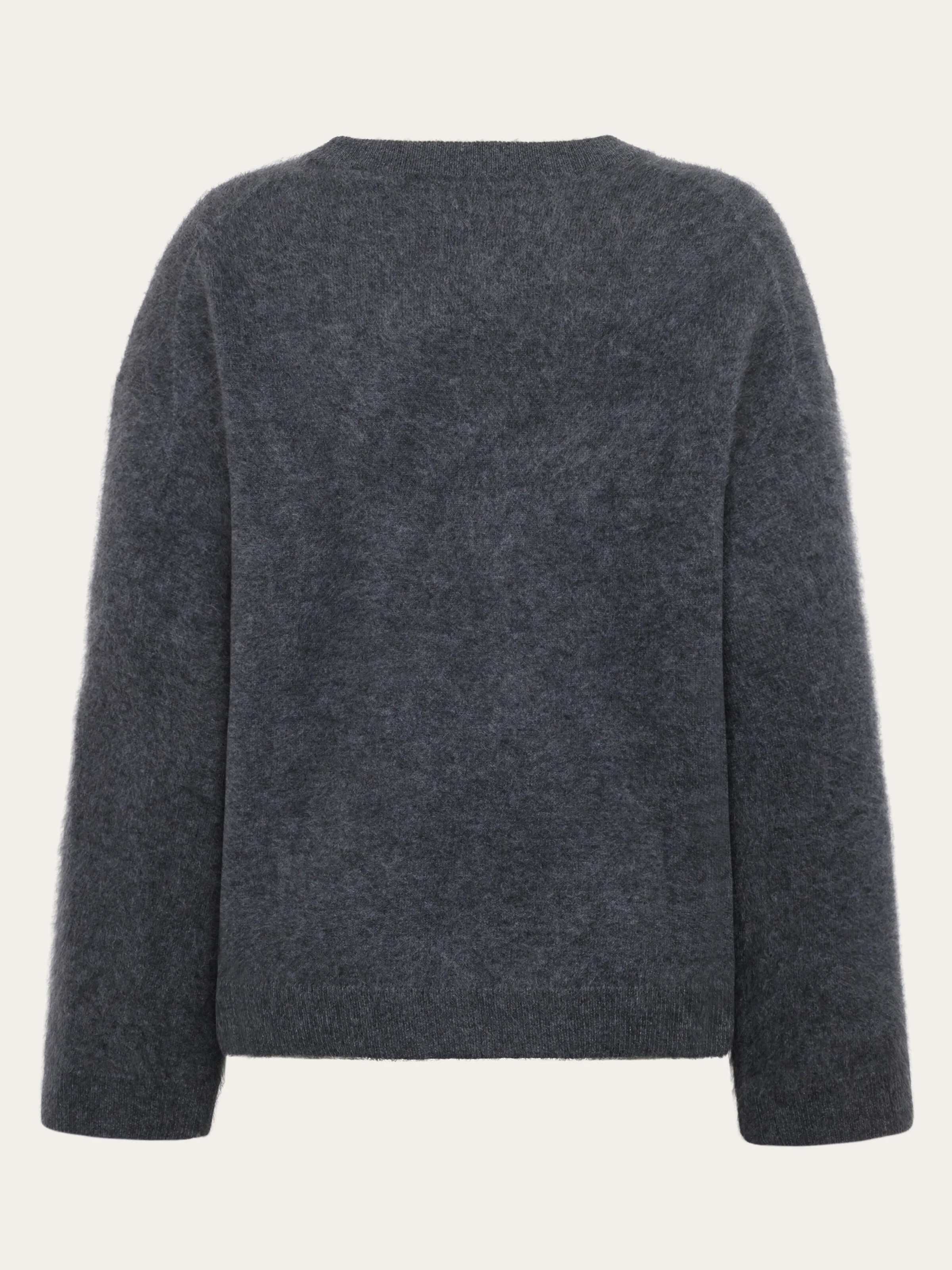 Cashmere Crew Neck Knit RWS - Dark Grey Melange - Image 3