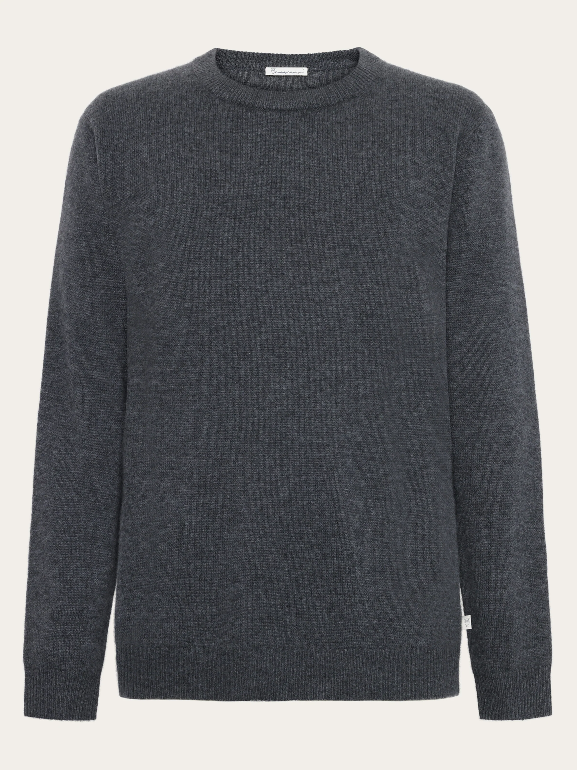 Cashmere Crew Neck Knit RWS - Dark Grey Melange