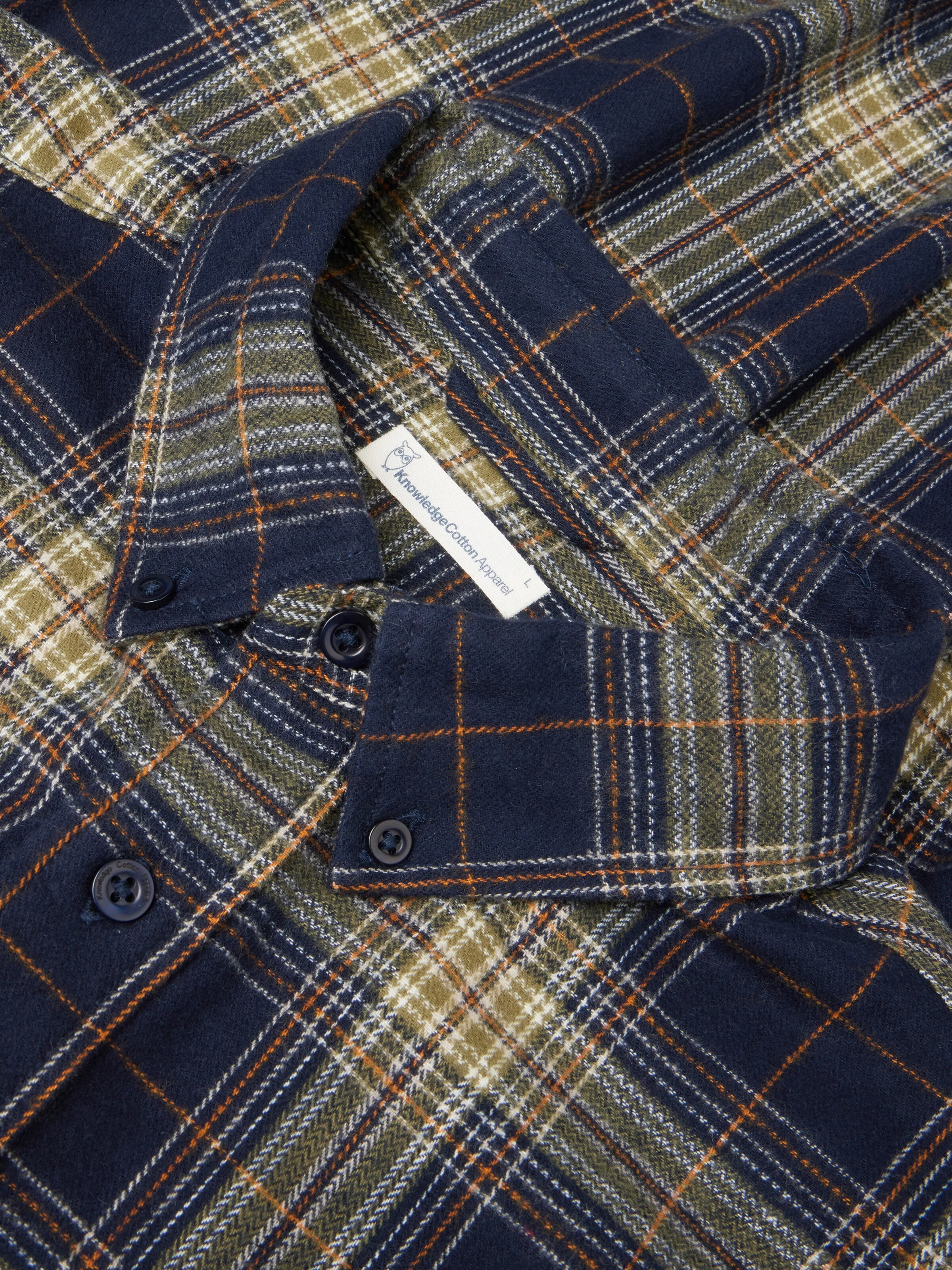 Dune regular check flannel shirt - blue check - Image 4