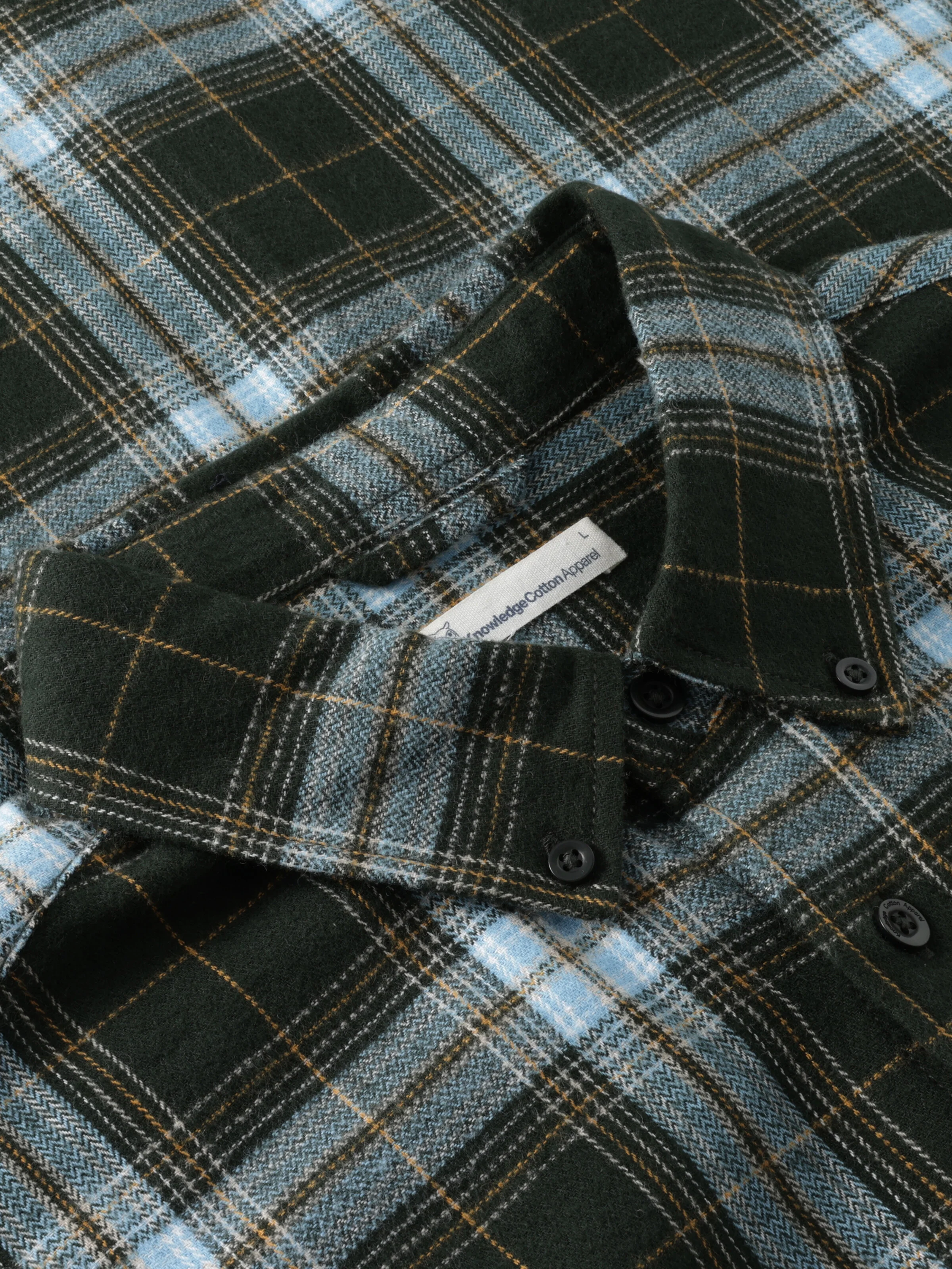Dune regular check flannel shirt - Green check - Image 2