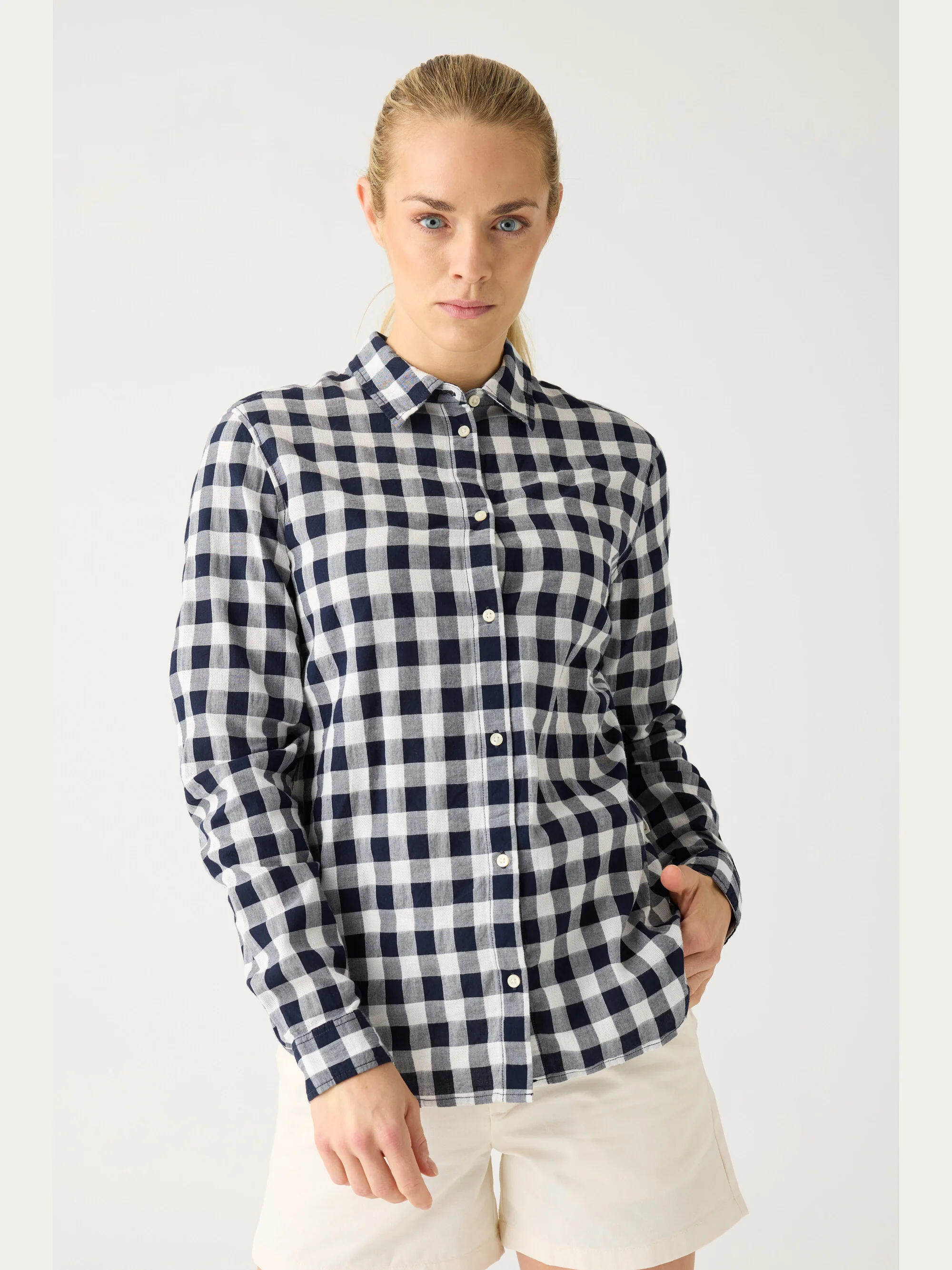 Check long sleeved shirt - GOTS/Vegan - Night Sky - Image 4