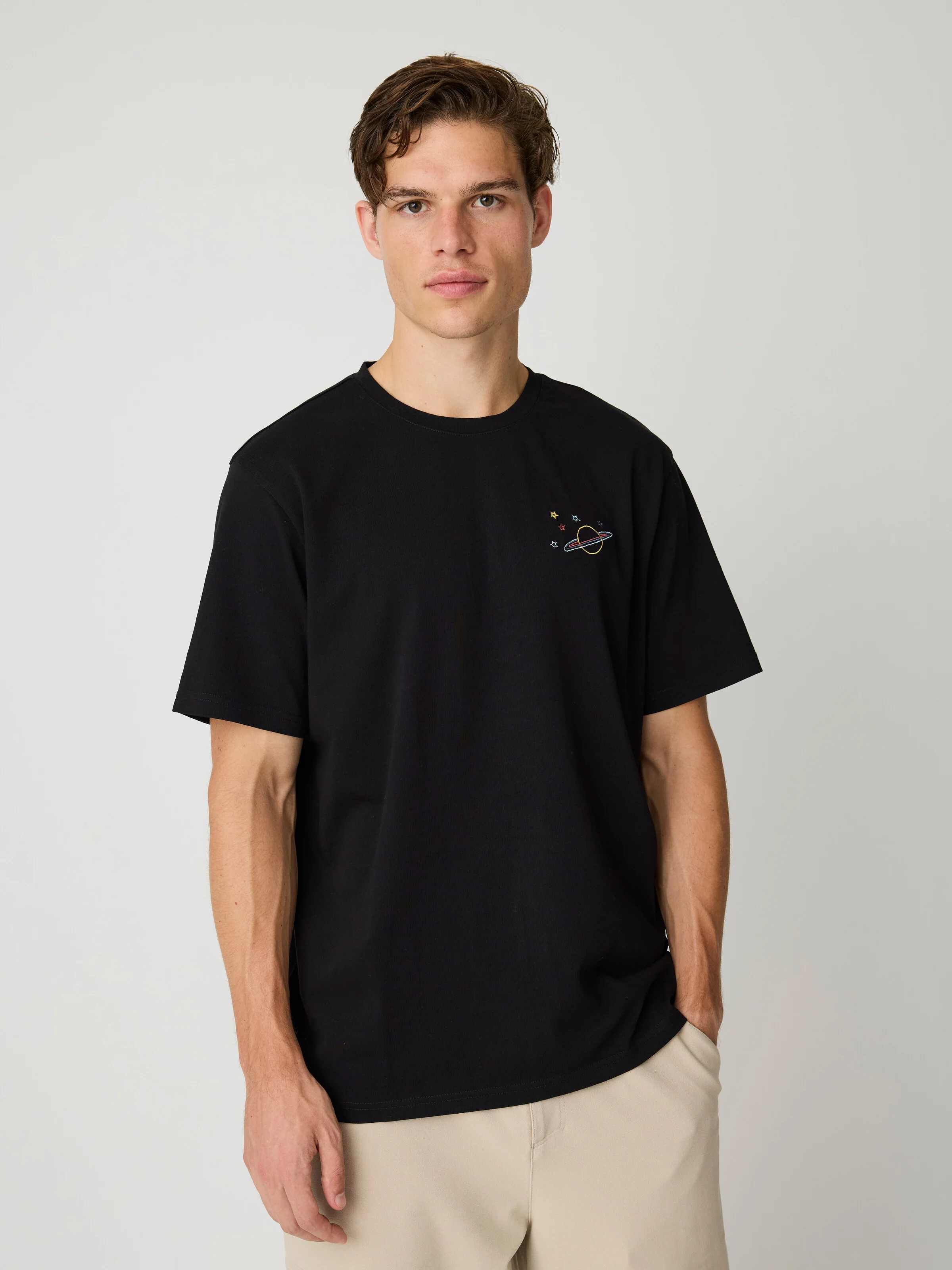 Chest embroidery t-shirt - Black Jet - Image 2