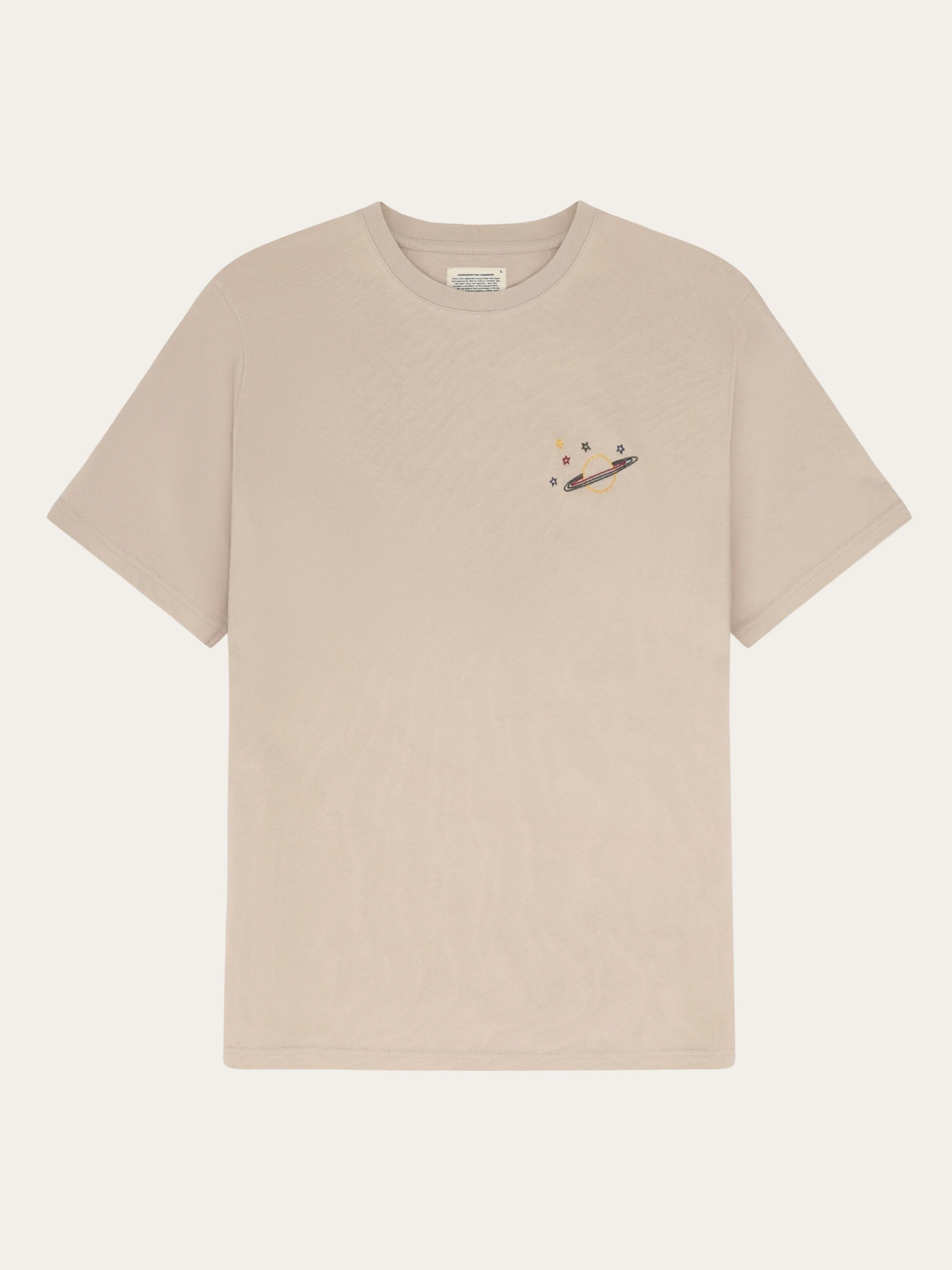 Chest embroidery t-shirt - Light feather gray