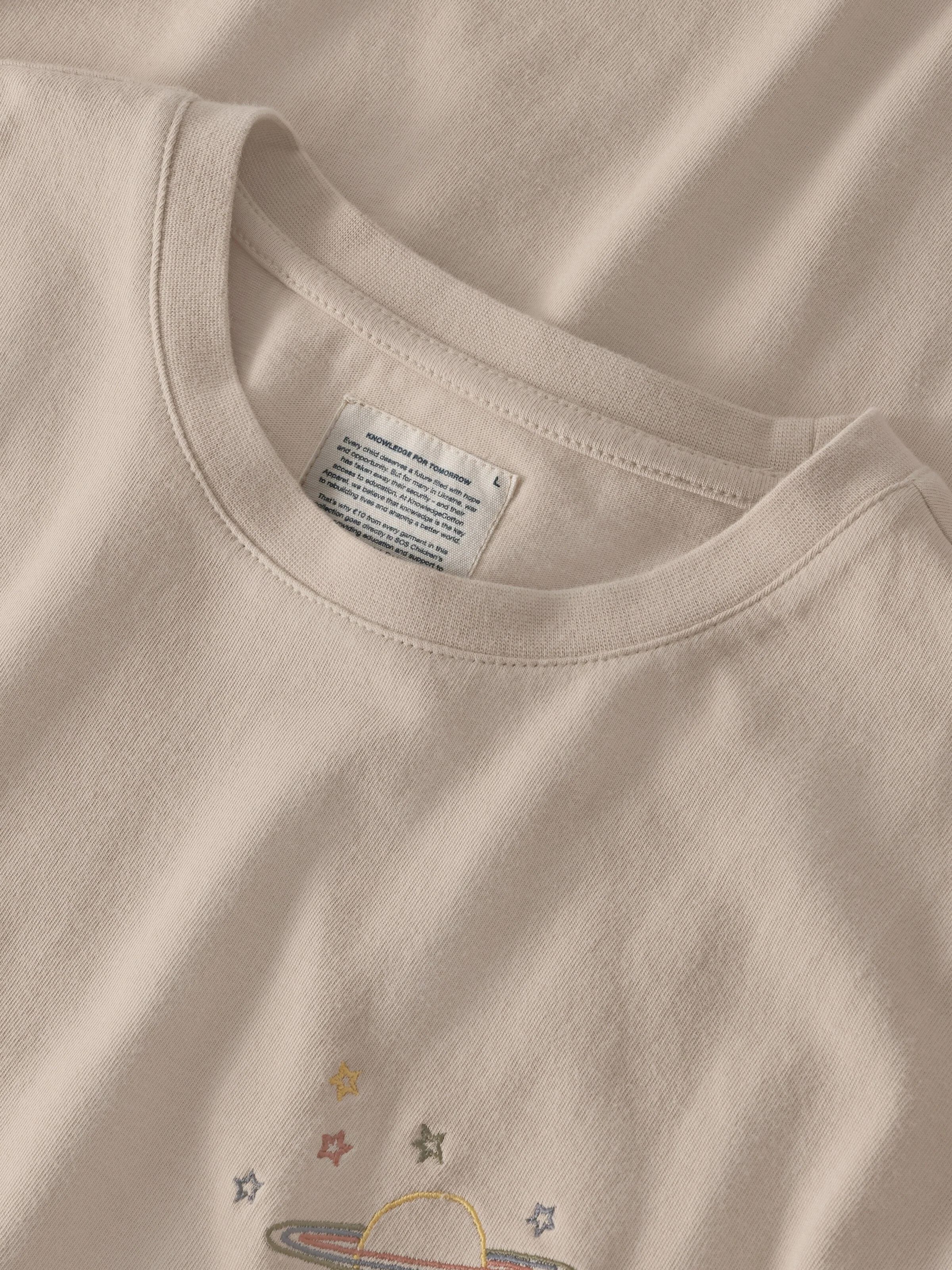 Chest embroidery t-shirt - Light feather gray - Image 2