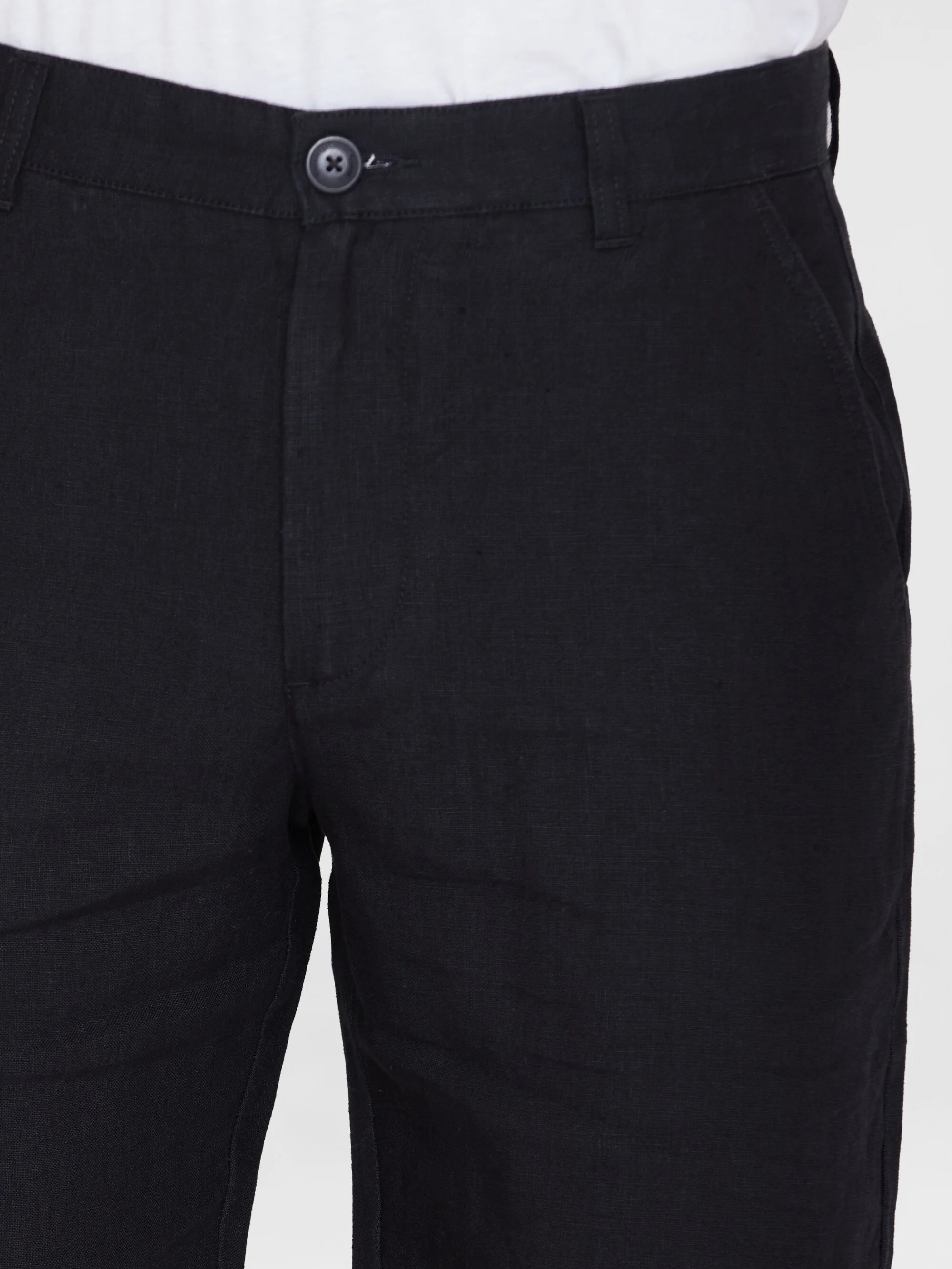 Chuck regular linen shorts - Black Jet - Image 5