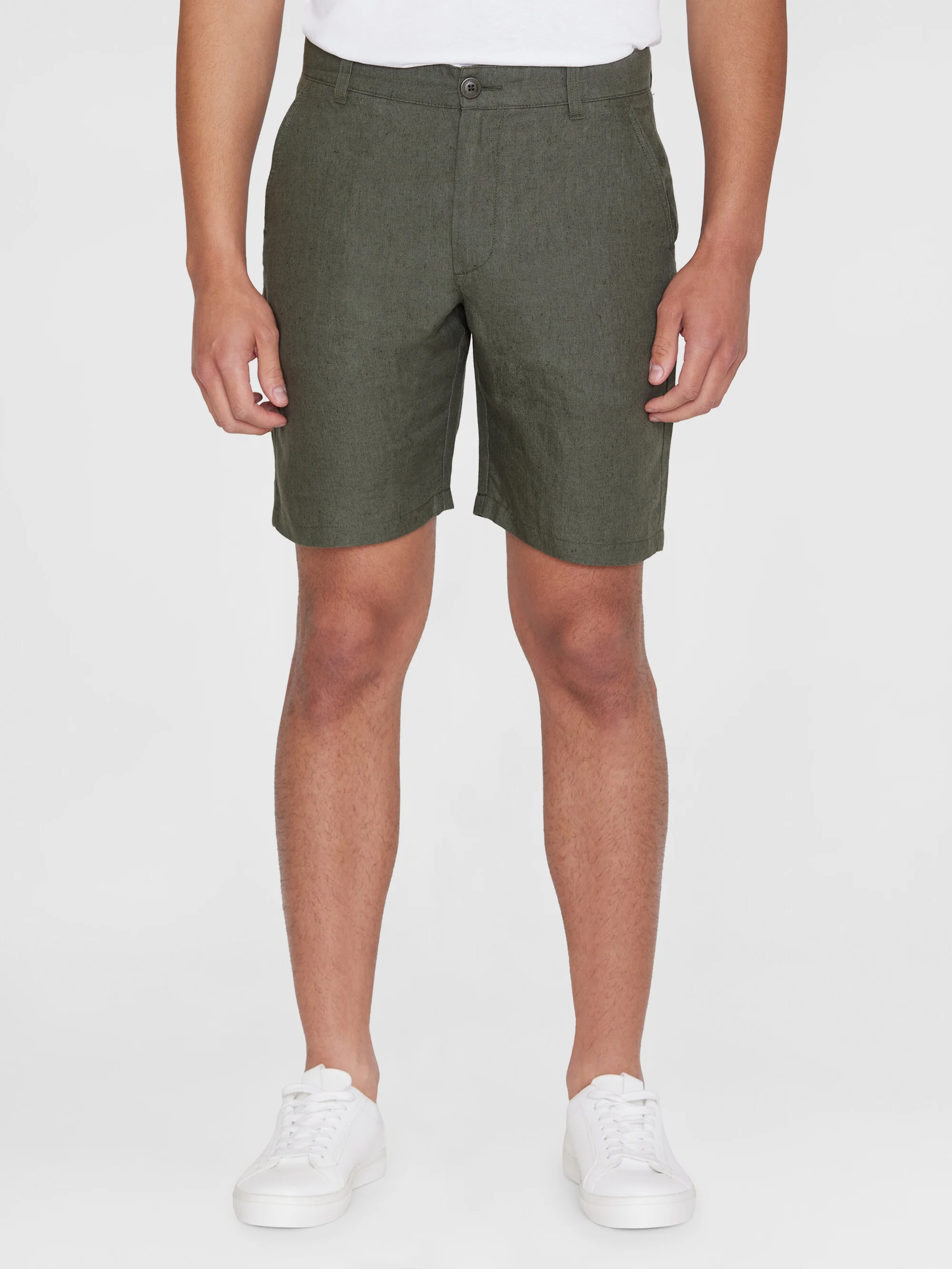 Chuck regular linen shorts - Burned Olive - Image 2