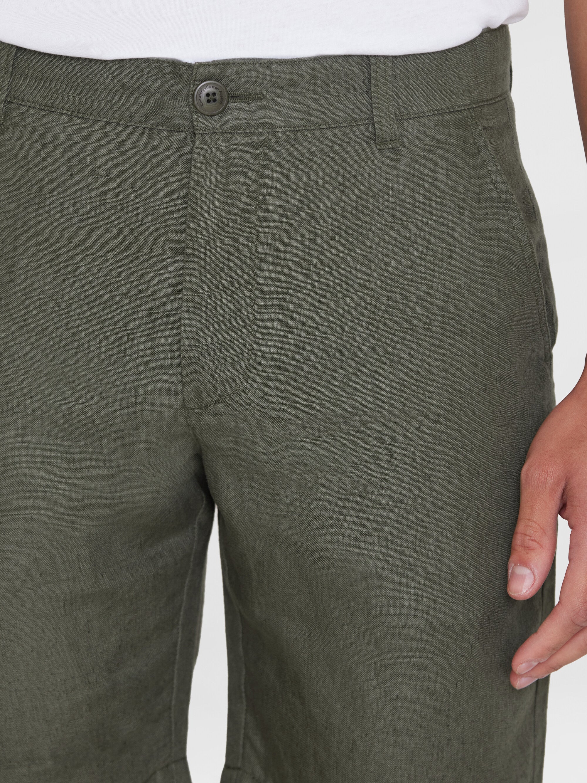 Chuck regular linen shorts - Burned Olive - Image 4
