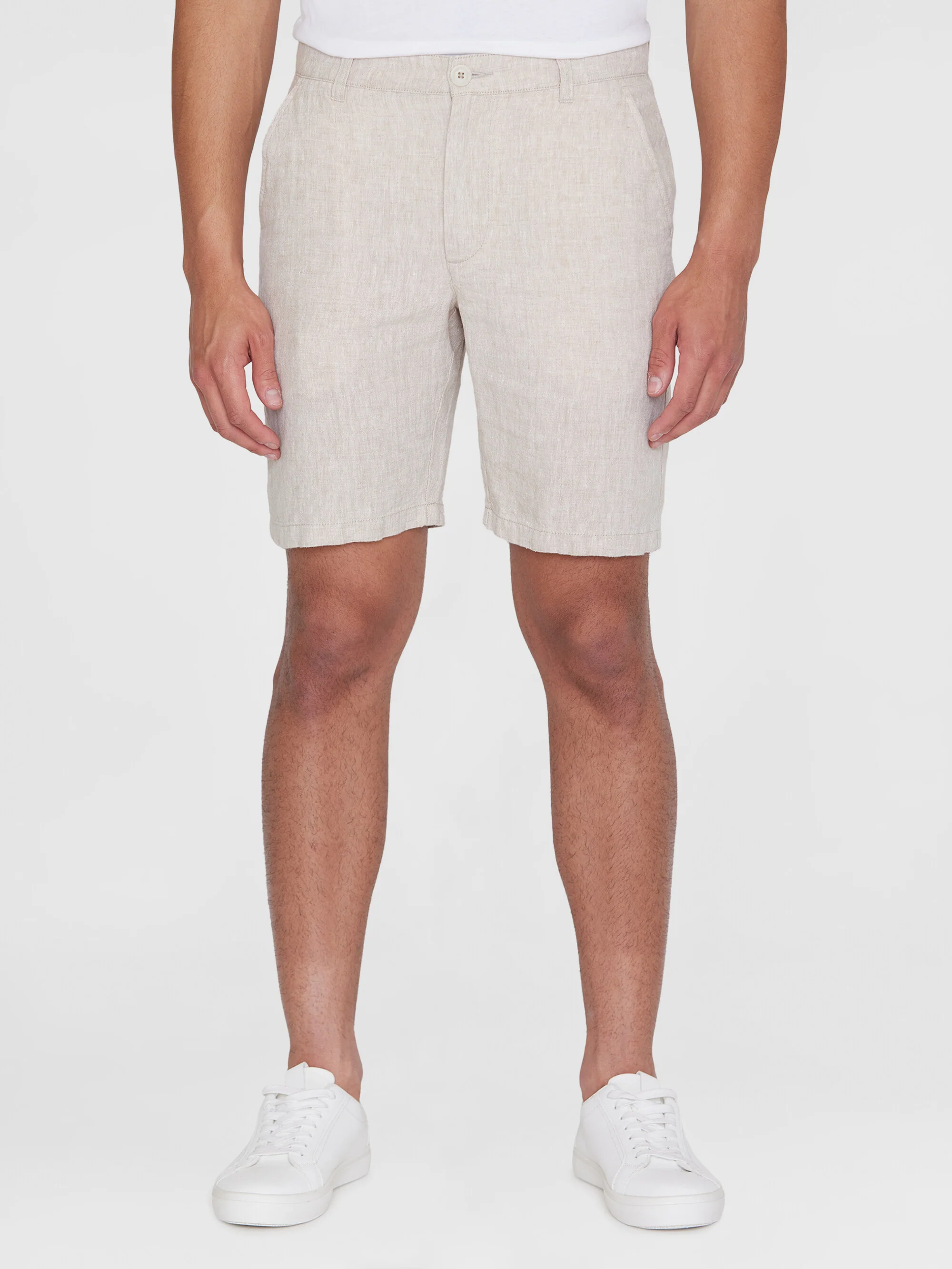 Chuck regular linen shorts - Yarndyed - Light feather gray - Image 2
