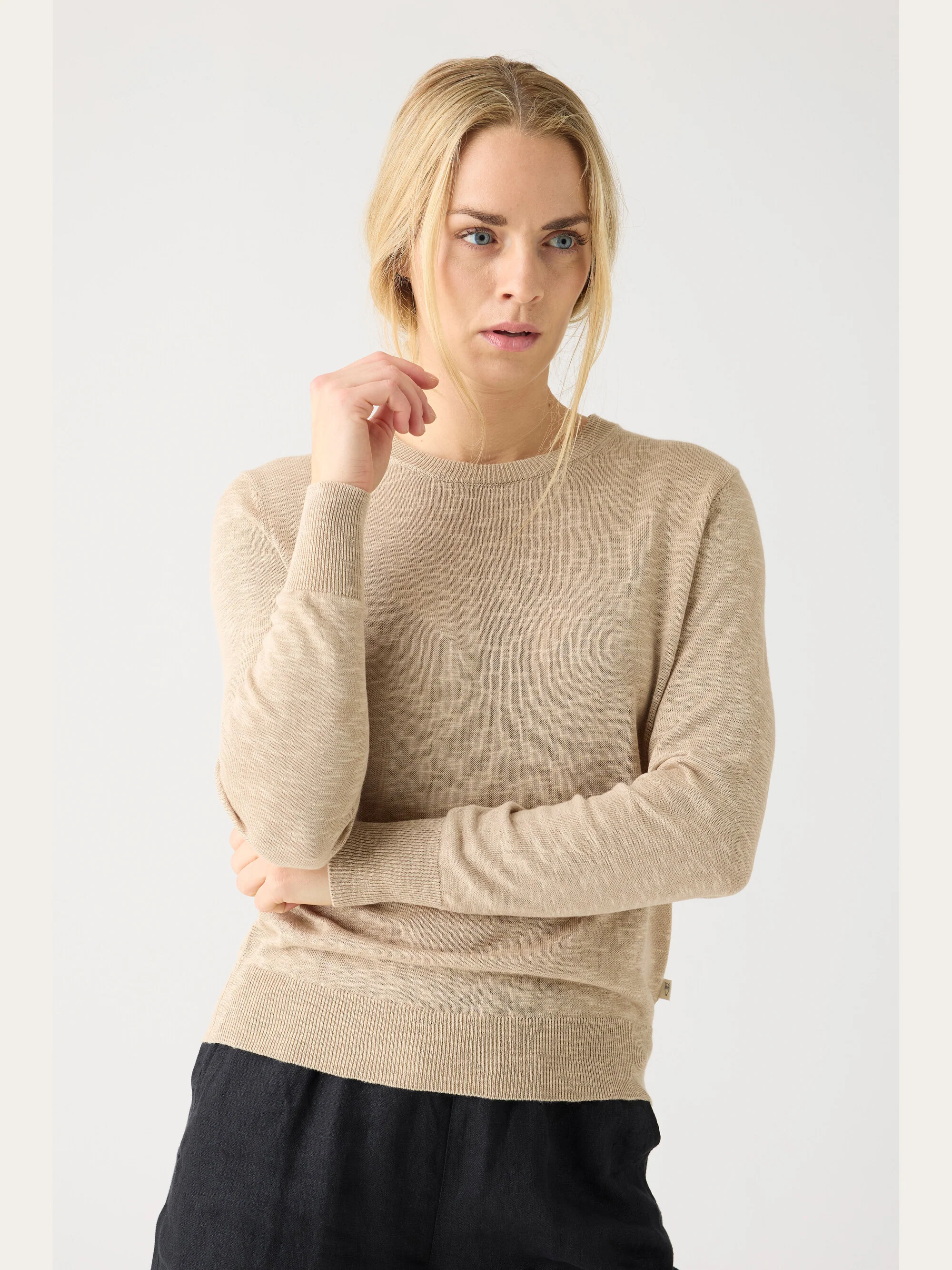 Crew neck knit Tencel™ - Light feather gray - Image 4