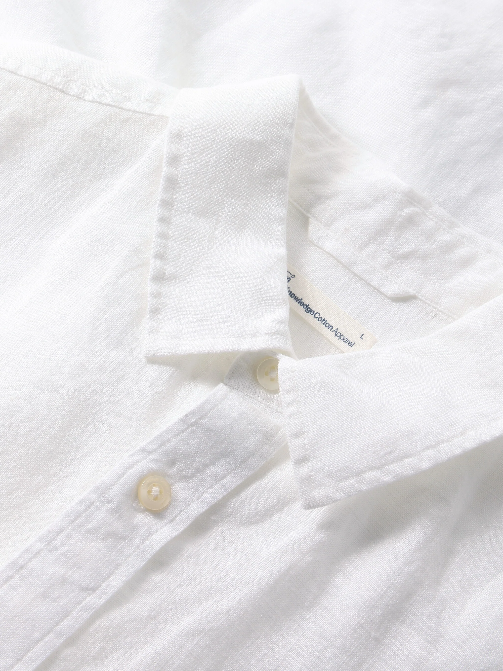Custom fit linen shirt - Bright White - Image 3