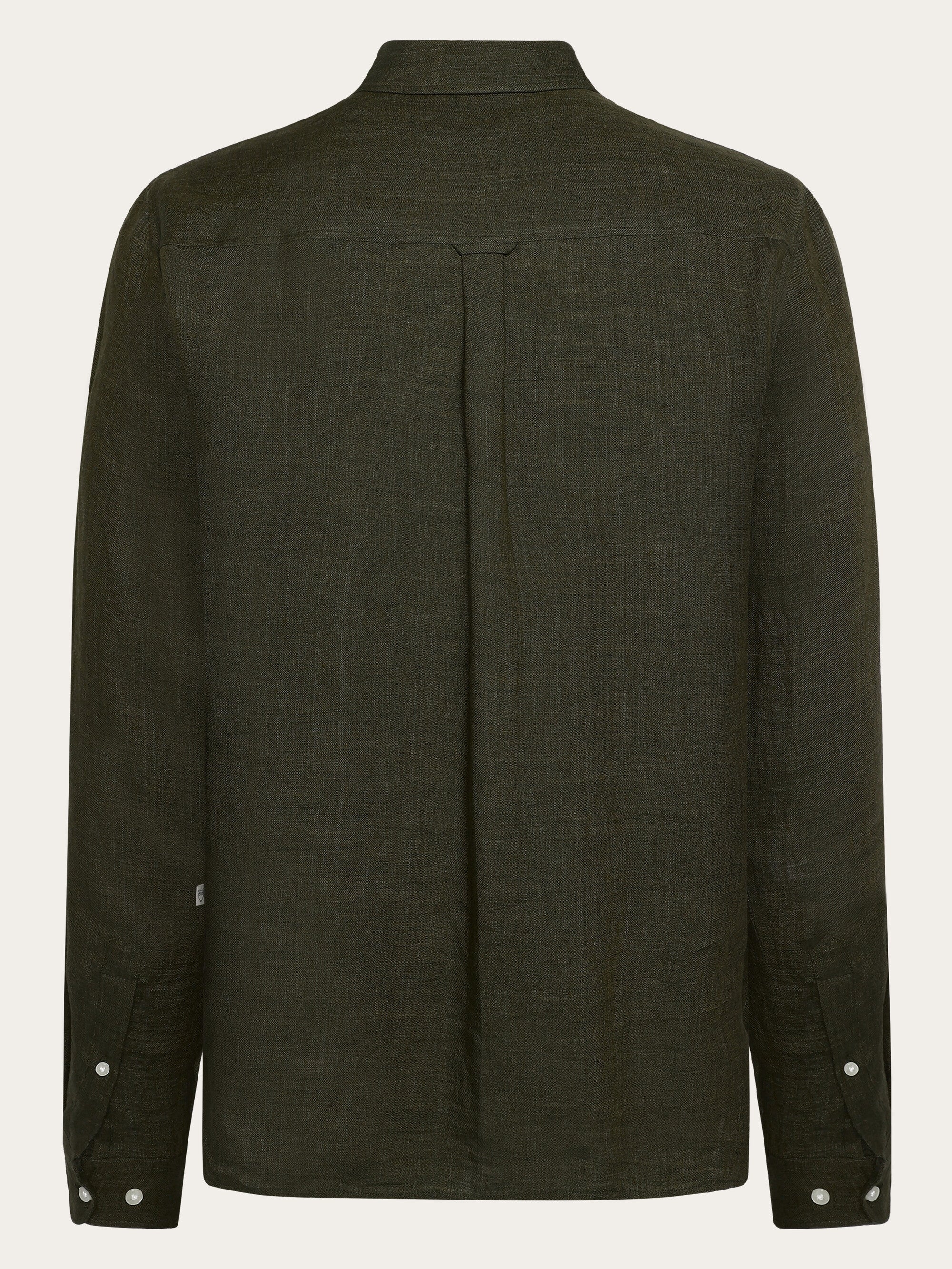 Custom fit linen shirt - Burned Olive - Image 7