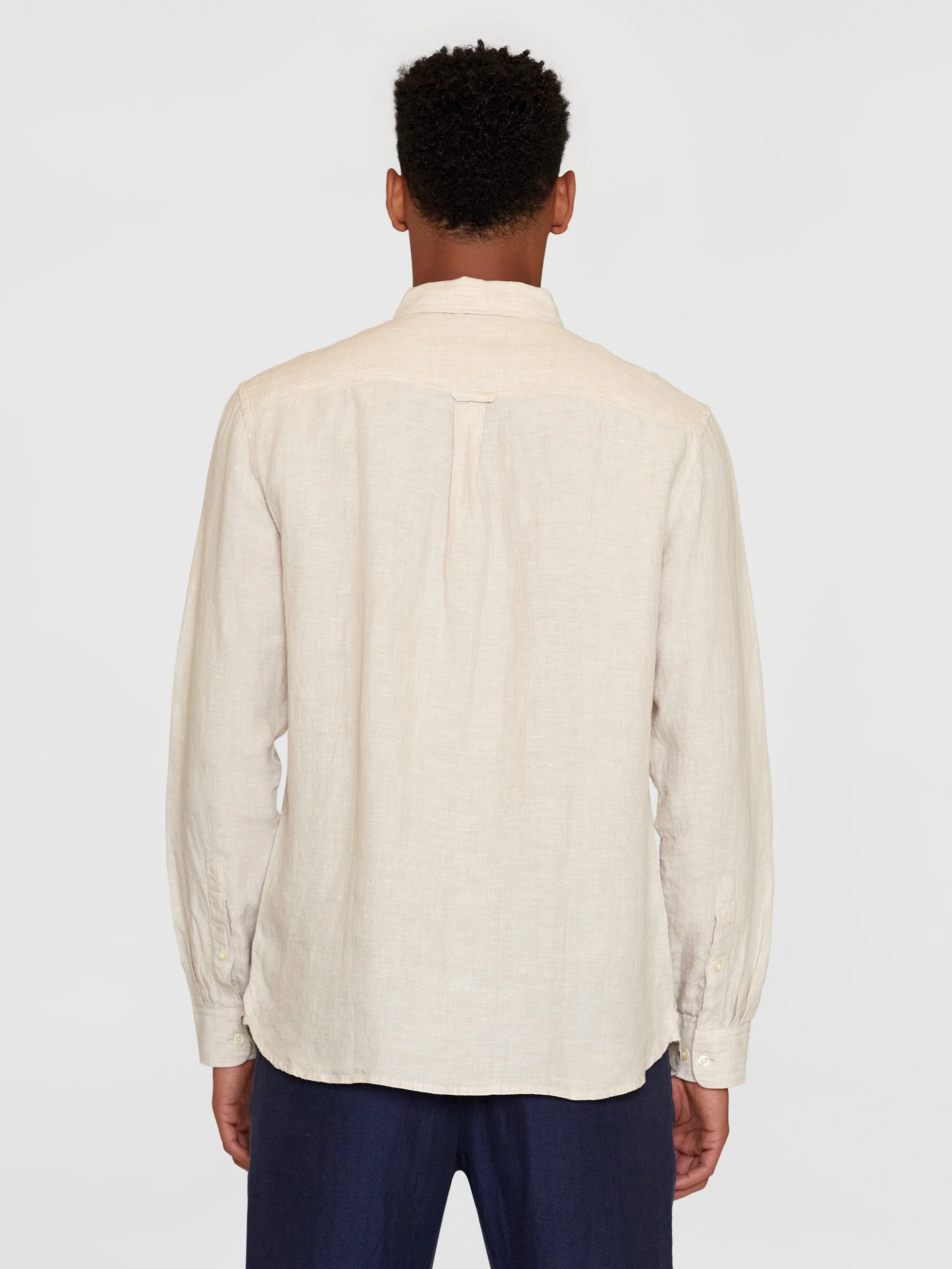 Custom fit linen shirt - Yarndyed - Light feather gray - Image 3