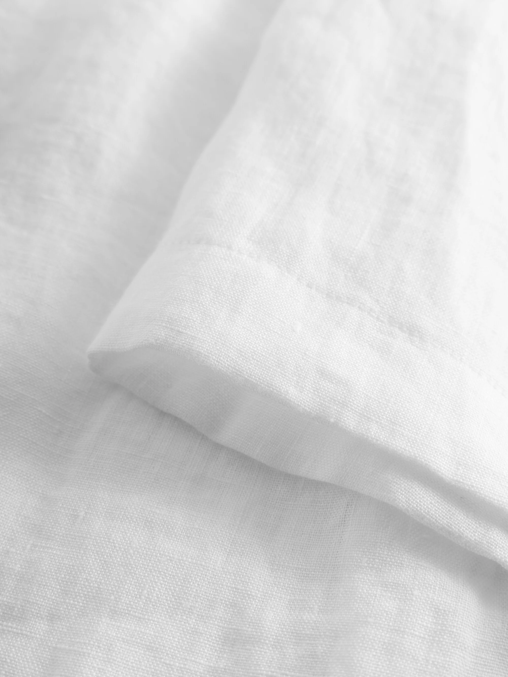 Custom fit linen short sleeve shirt - Bright White - Image 6