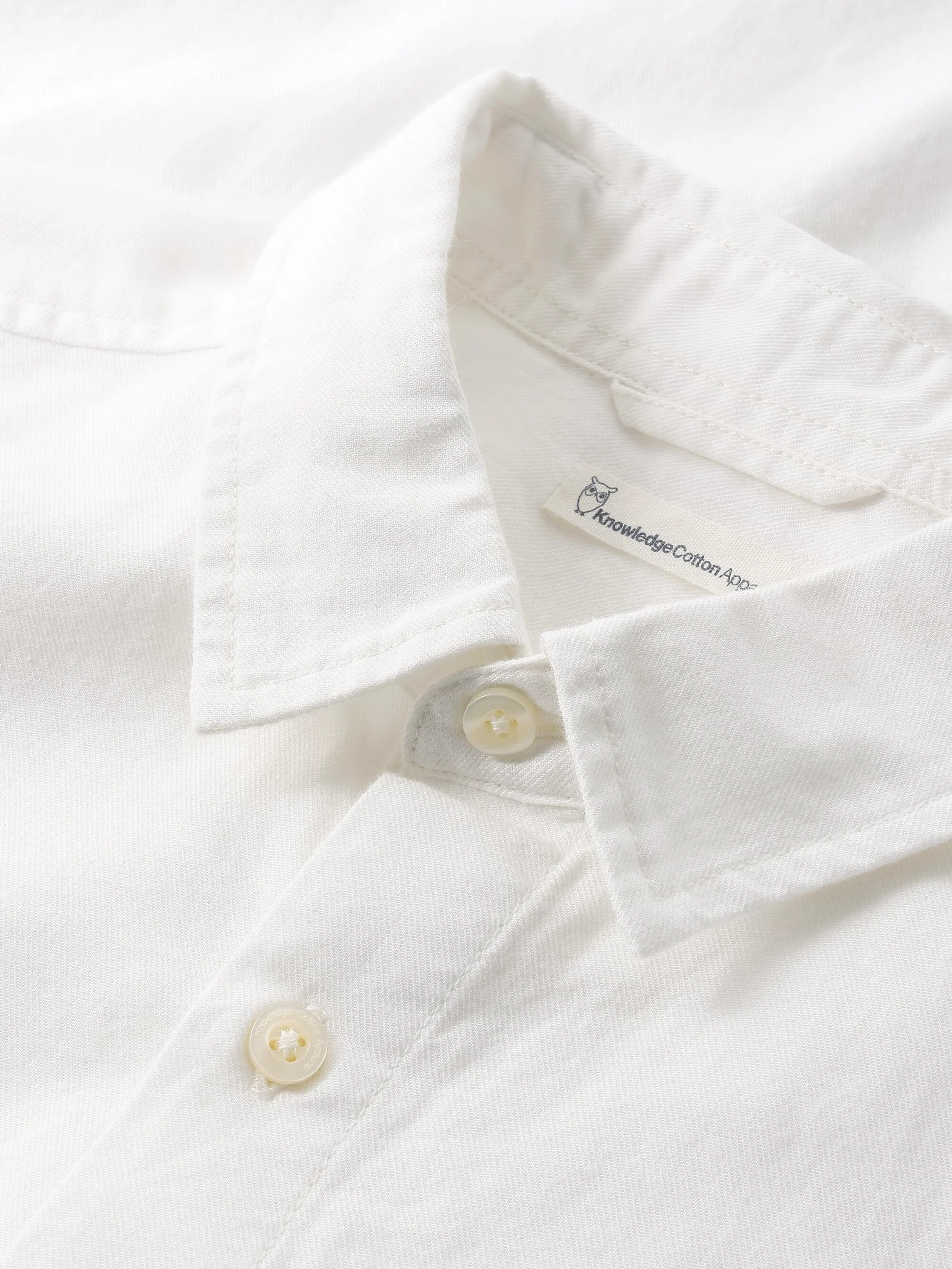 Custom fit linen short sleeve shirt - Bright White - Image 8