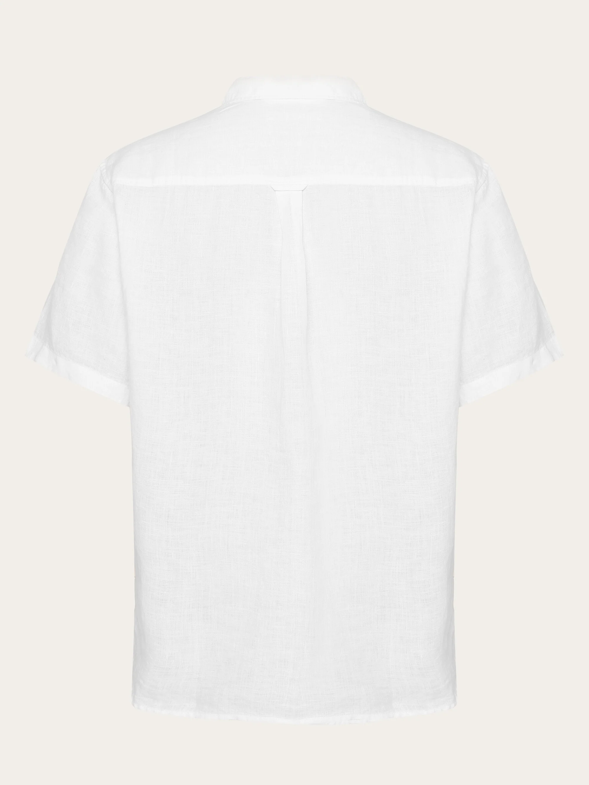 Custom fit linen short sleeve shirt - Bright White - Image 9