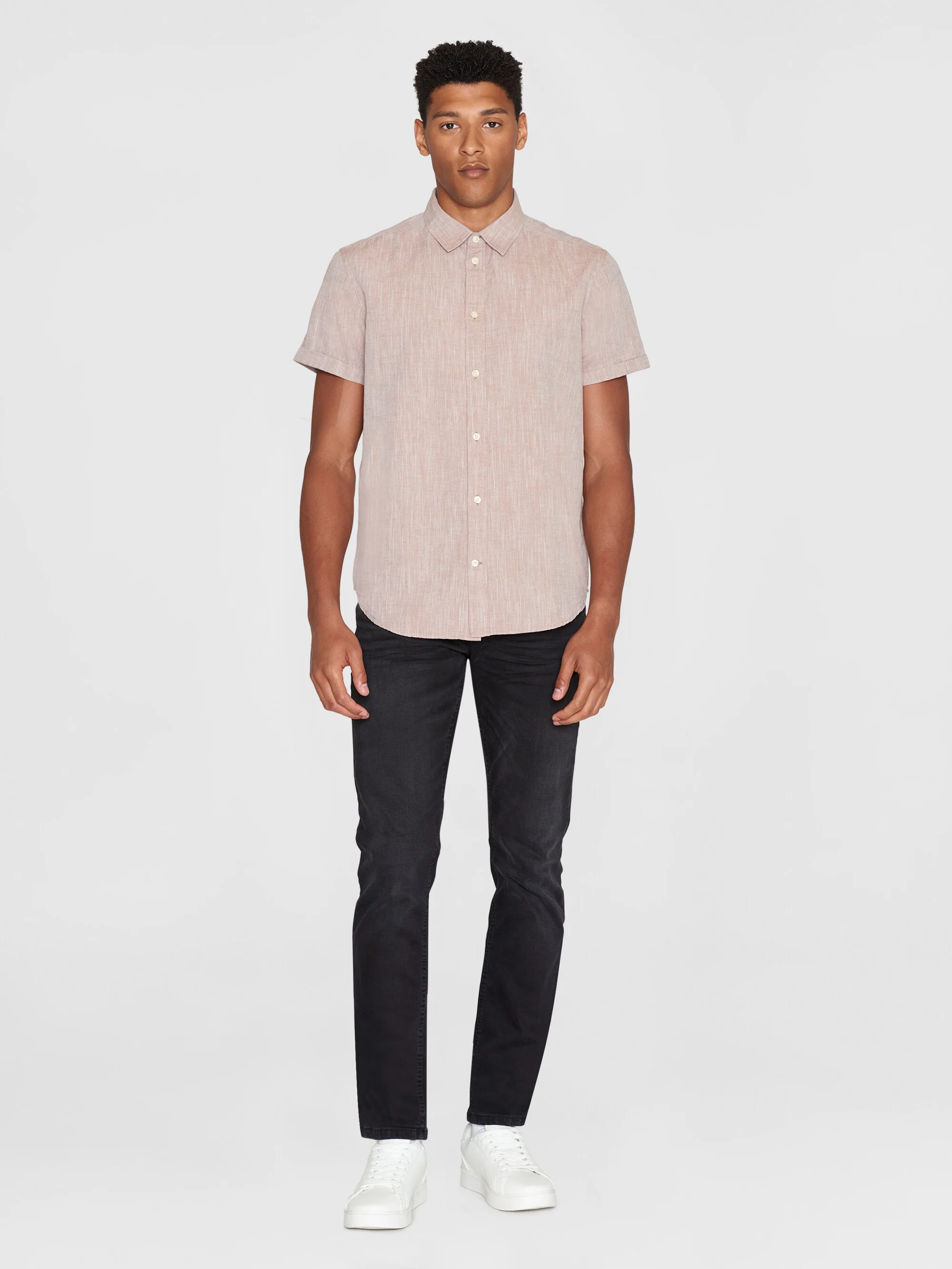Custom fit linen short sleeve shirt - Chocolate Malt - Image 4